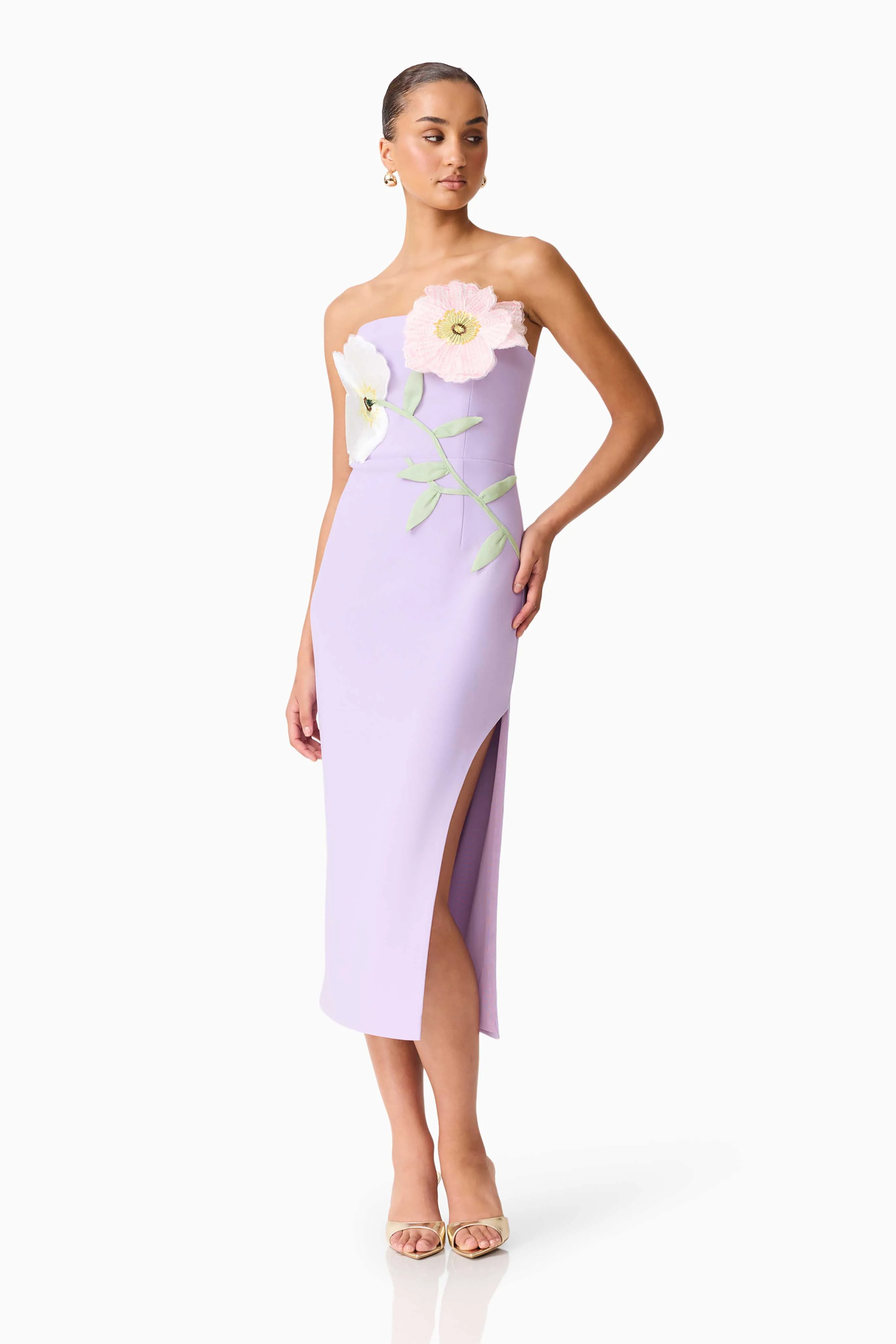 Hope Strapless Midi Dress in Purple - Image 5