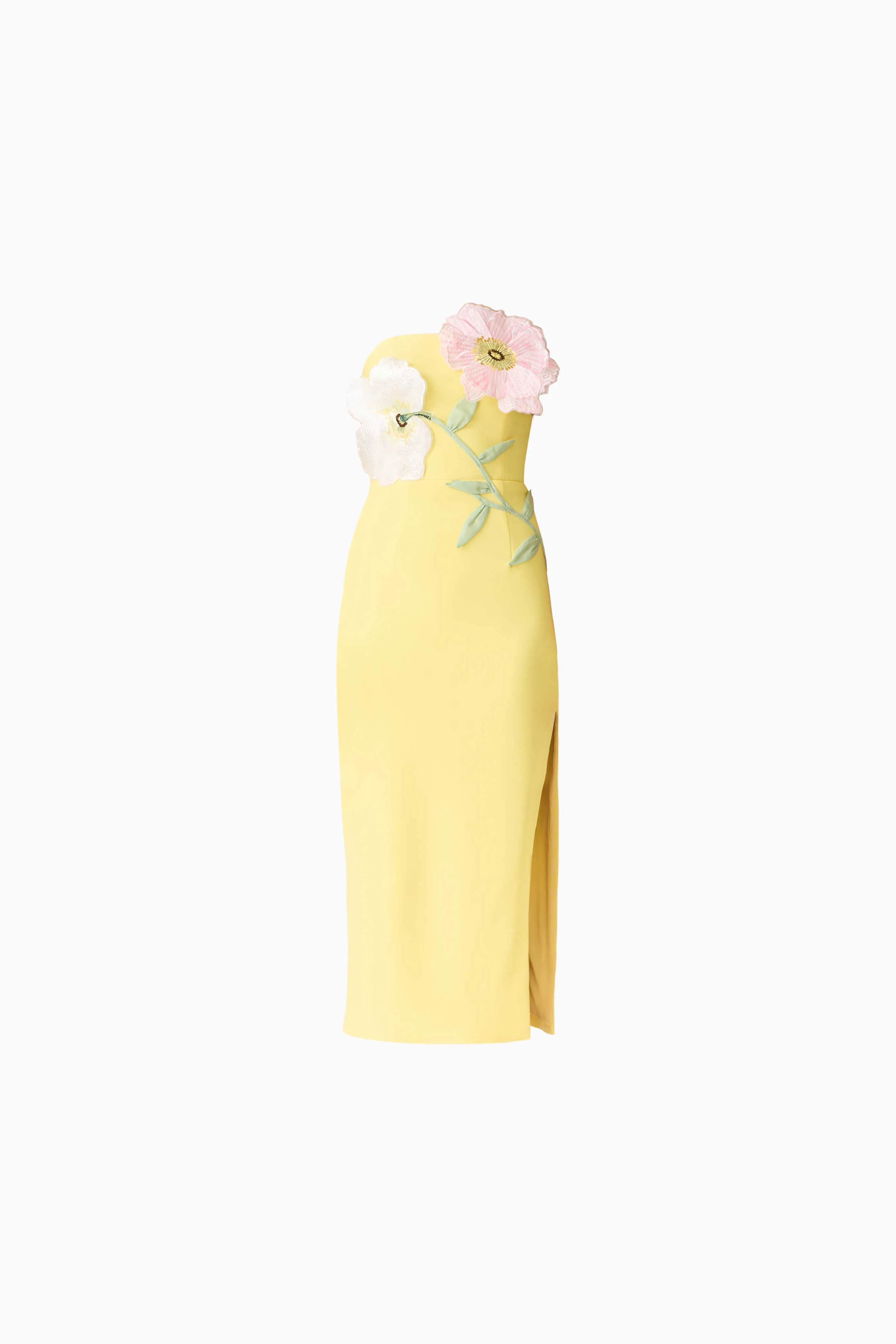 Hope Strapless Midi Dress in Yellow - Image 10