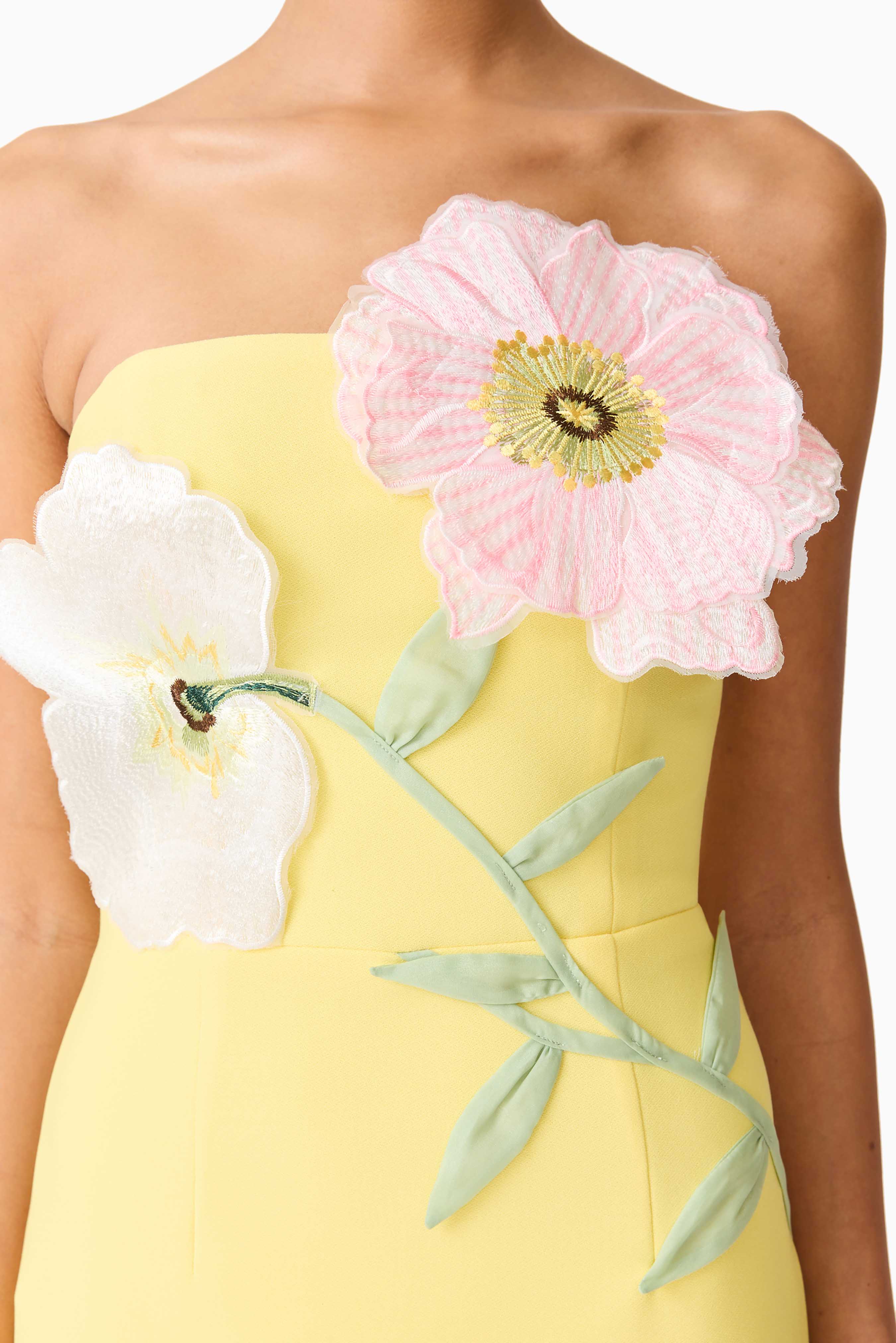 Hope Strapless Midi Dress in Yellow - Image 9
