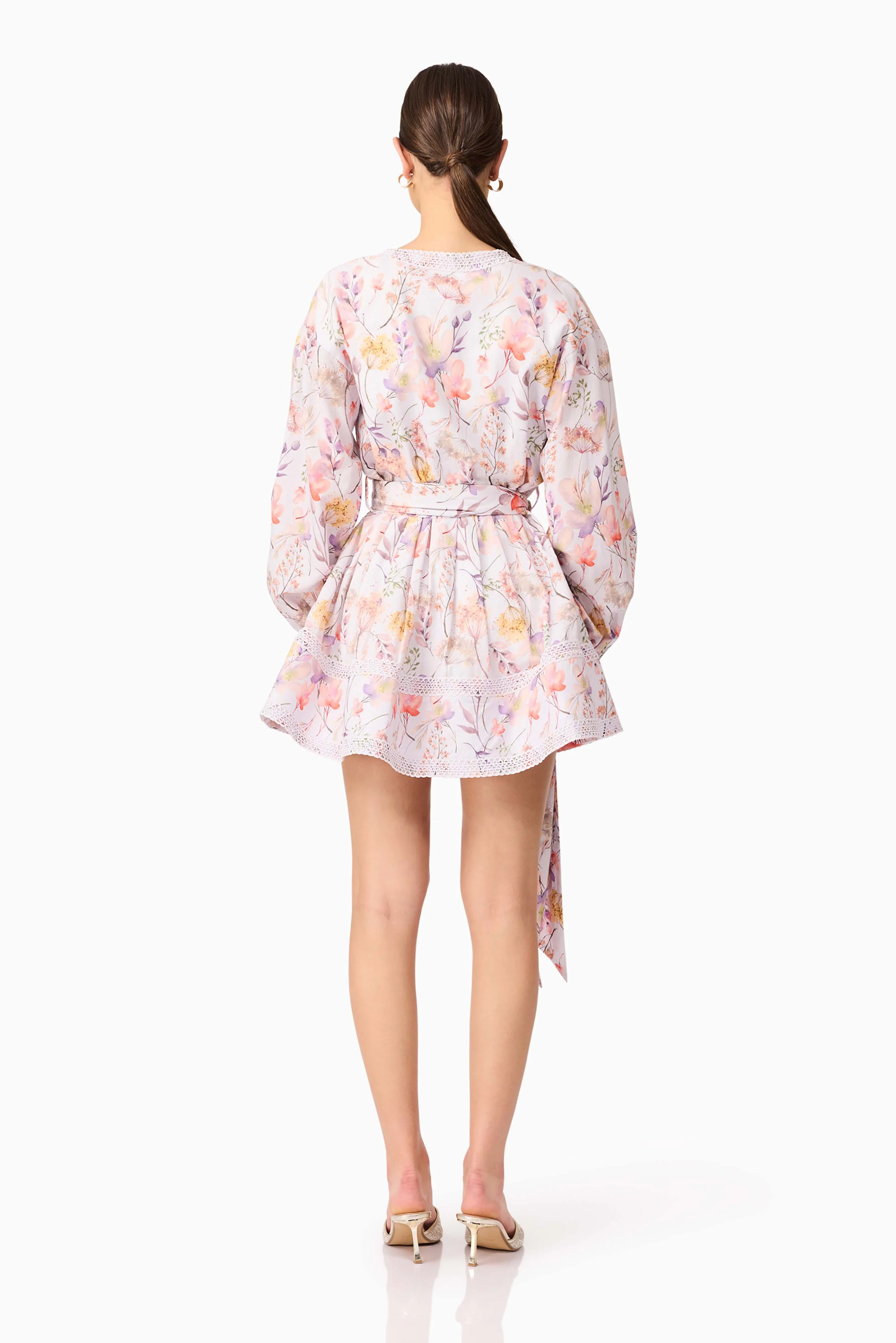 Ines Long Sleeve Mini Dress in Purple Floral - Image 5