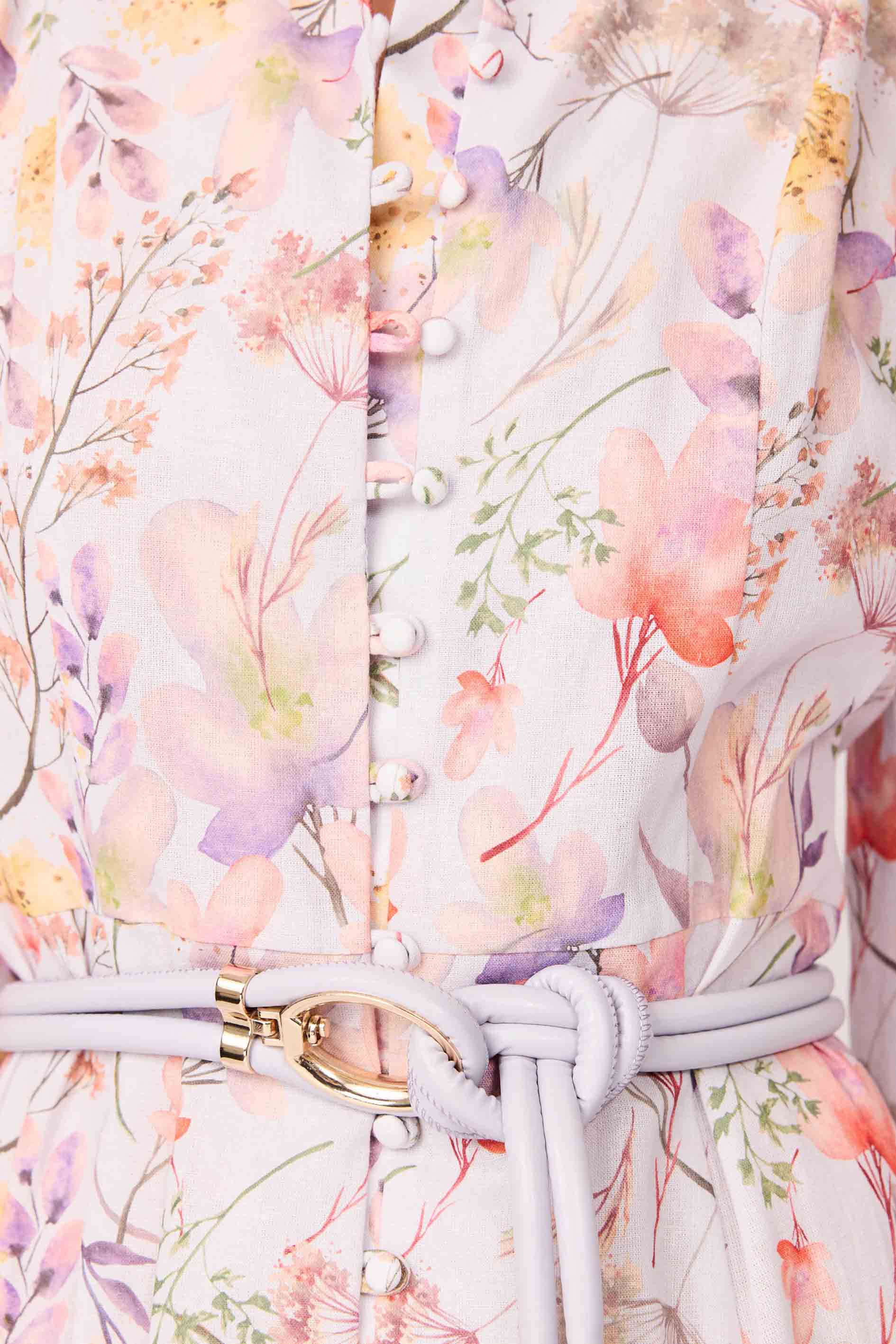Ines Midi Shirt Dress in Purple Floral - Image 7
