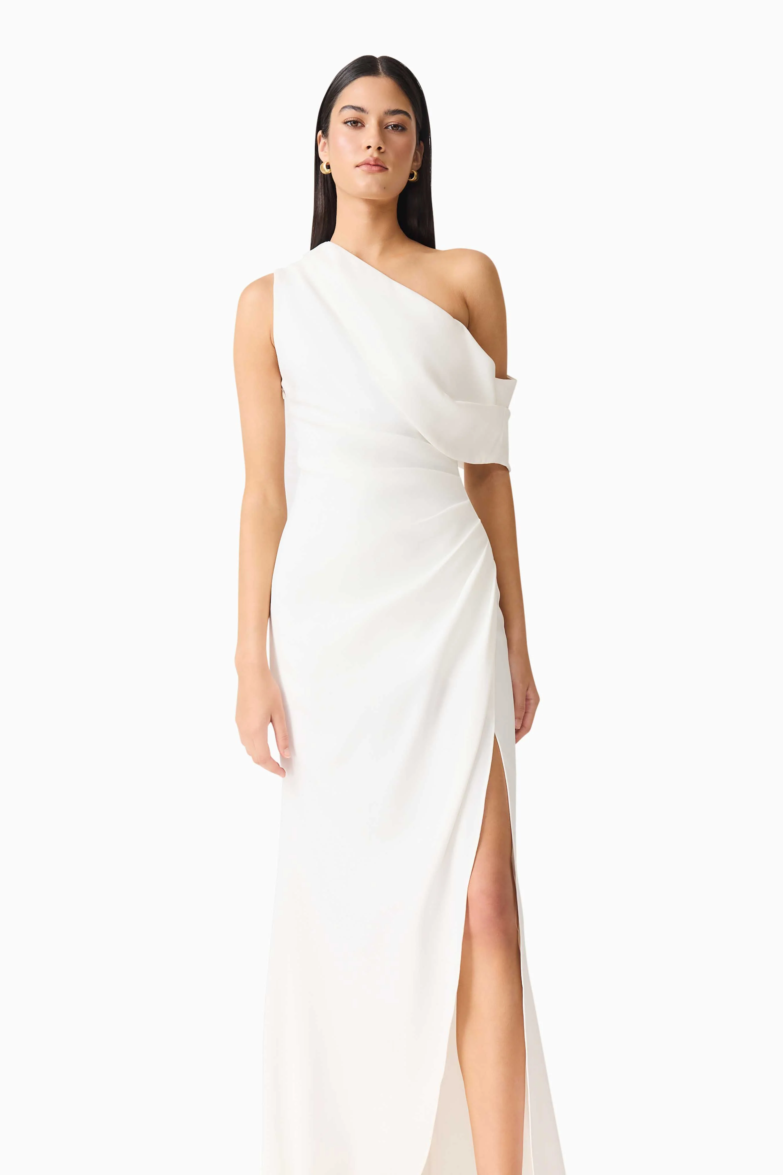 Isadora Off The Shoulder Maxi Gown in Ivory - Image 6