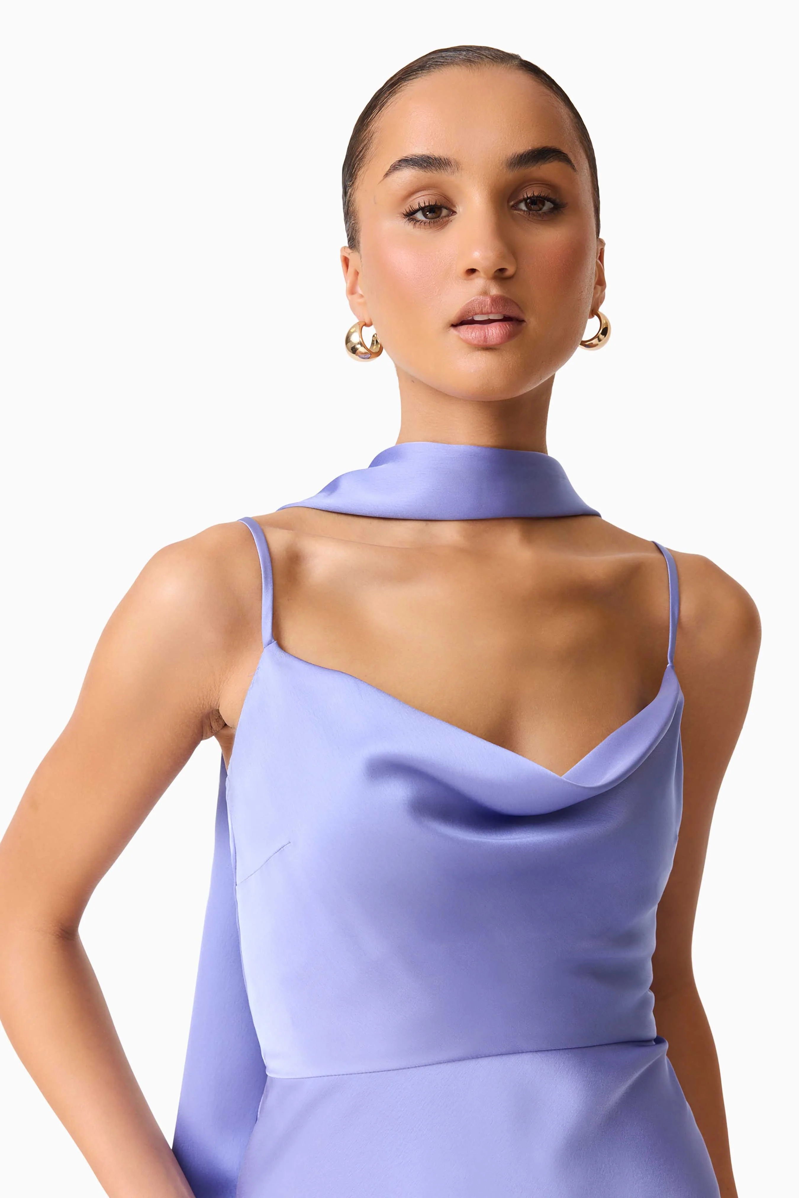Jacinta Cowl Neck Gown in Blue - Image 5