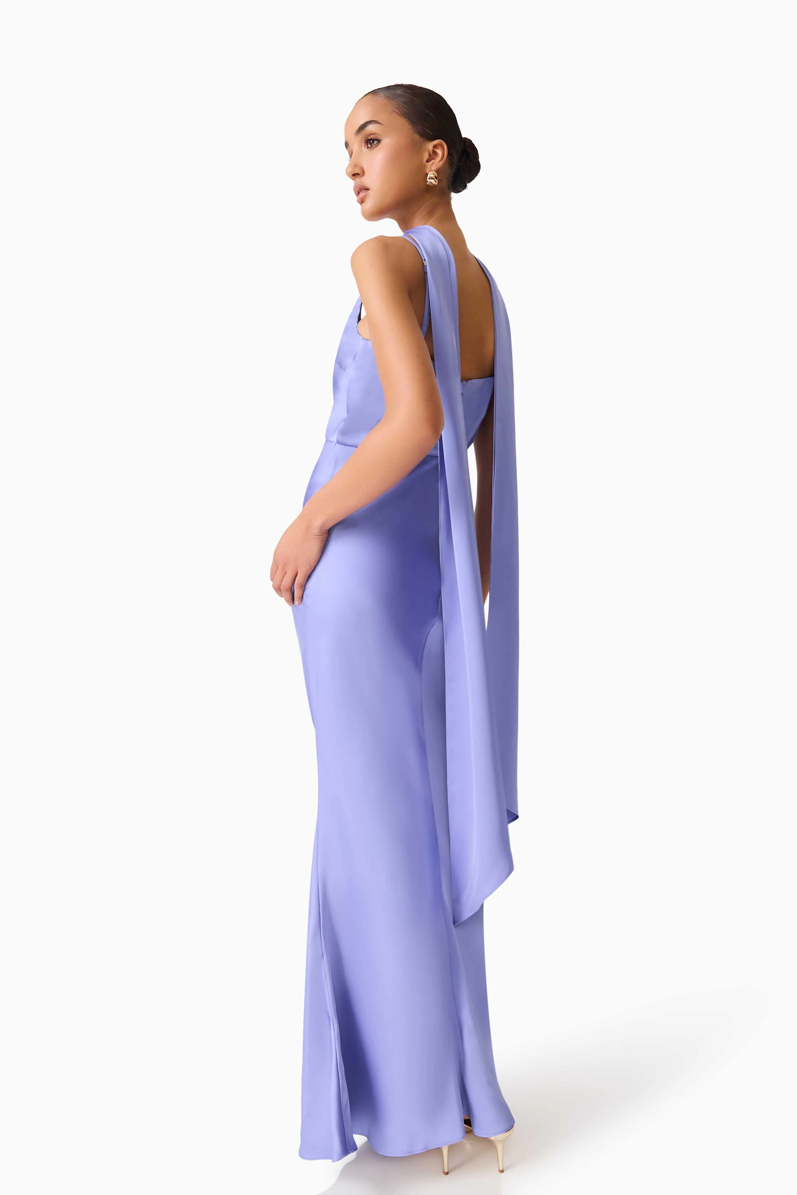 Jacinta Cowl Neck Gown in Blue - Image 6