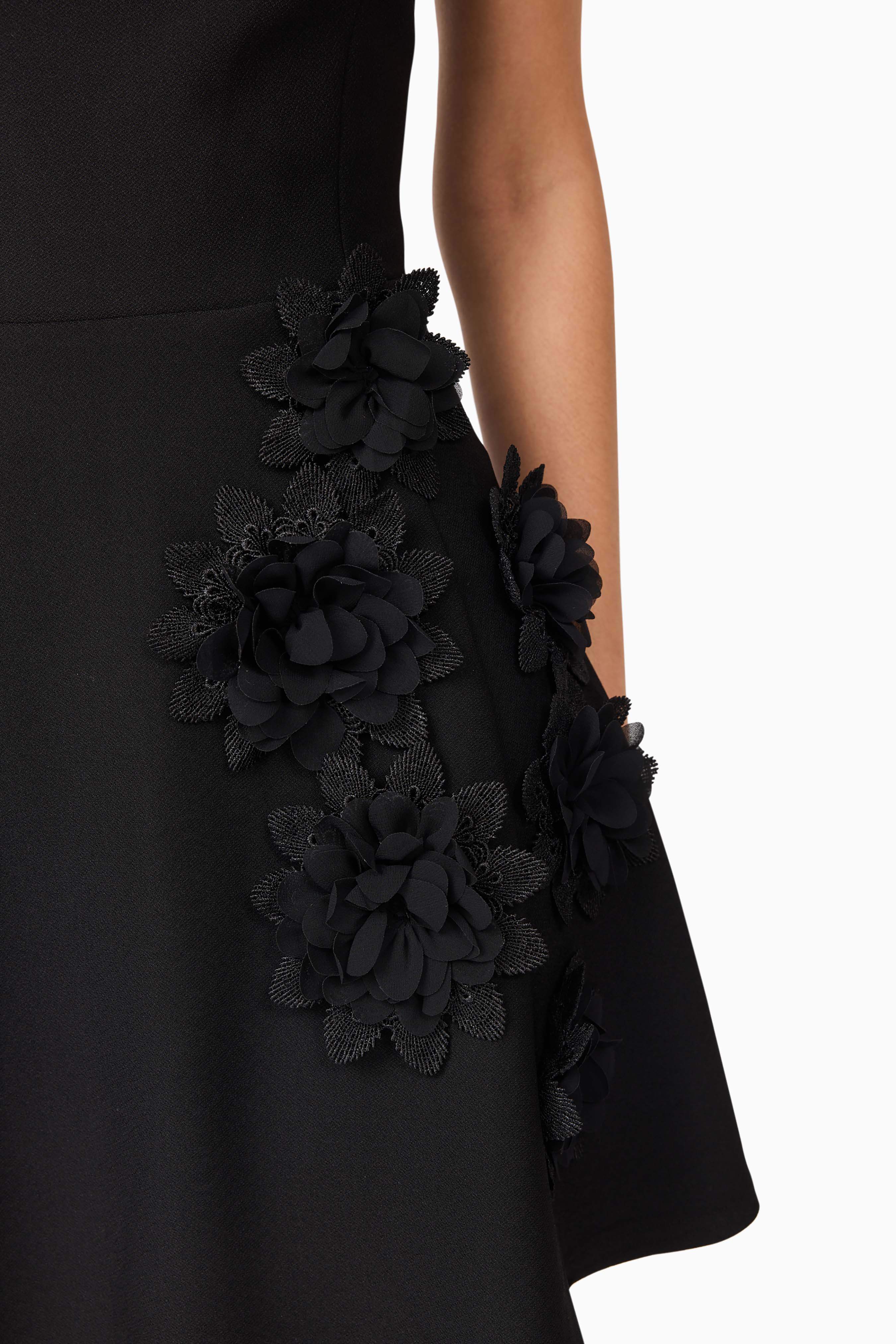 Jada Floral Mini Dress in Black - Image 7