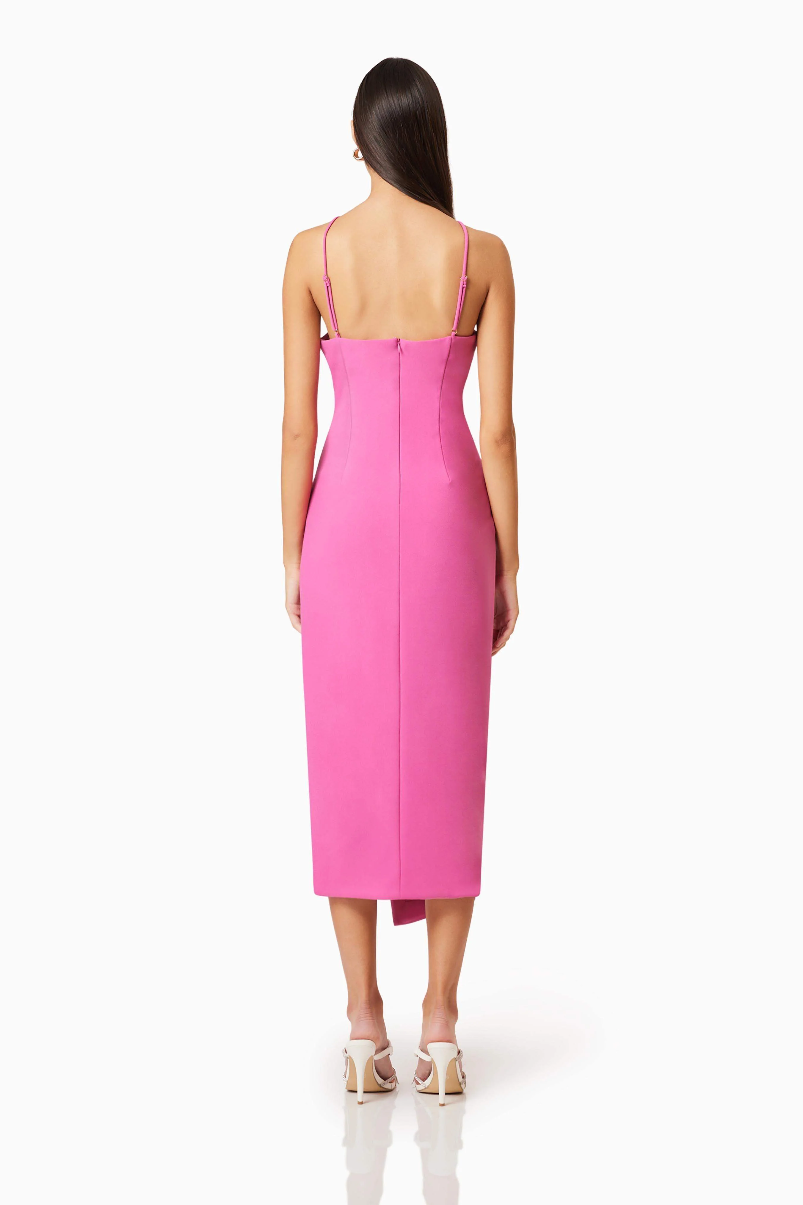 Janelle 3D Midi Dress In Pink - Image 5
