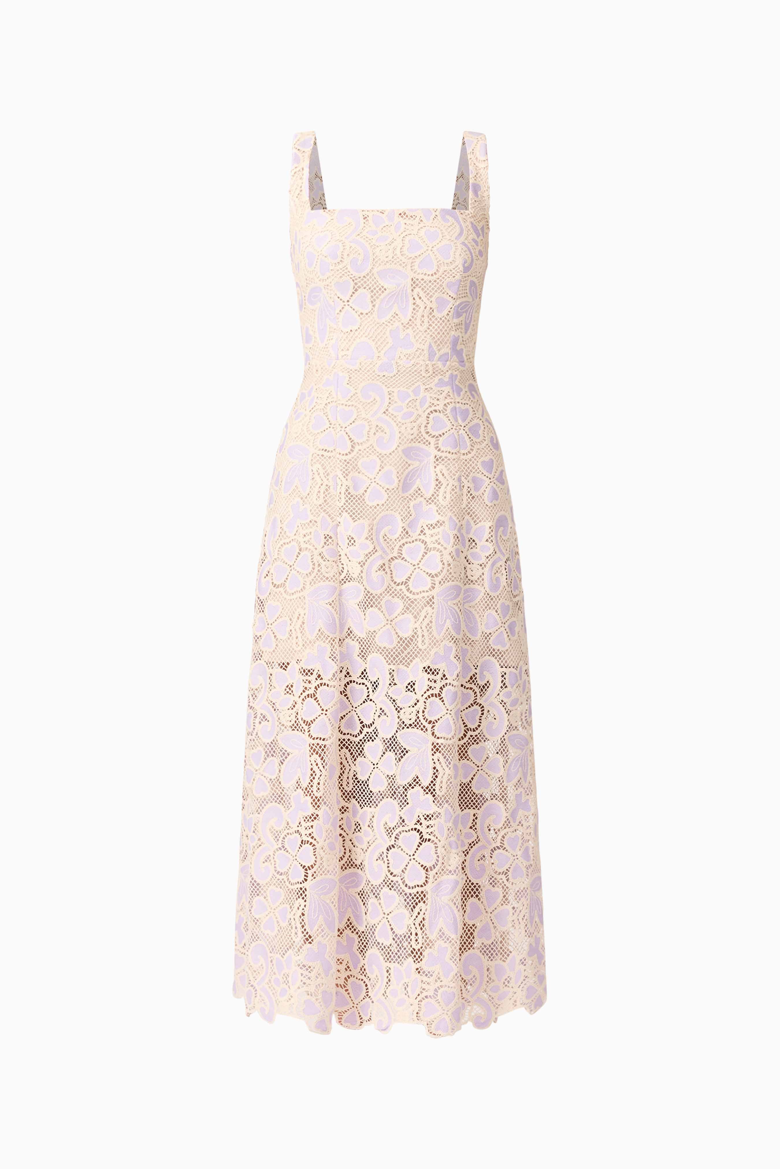 Jasmine A-Line Midi Dress in Purple & Beige - Image 6