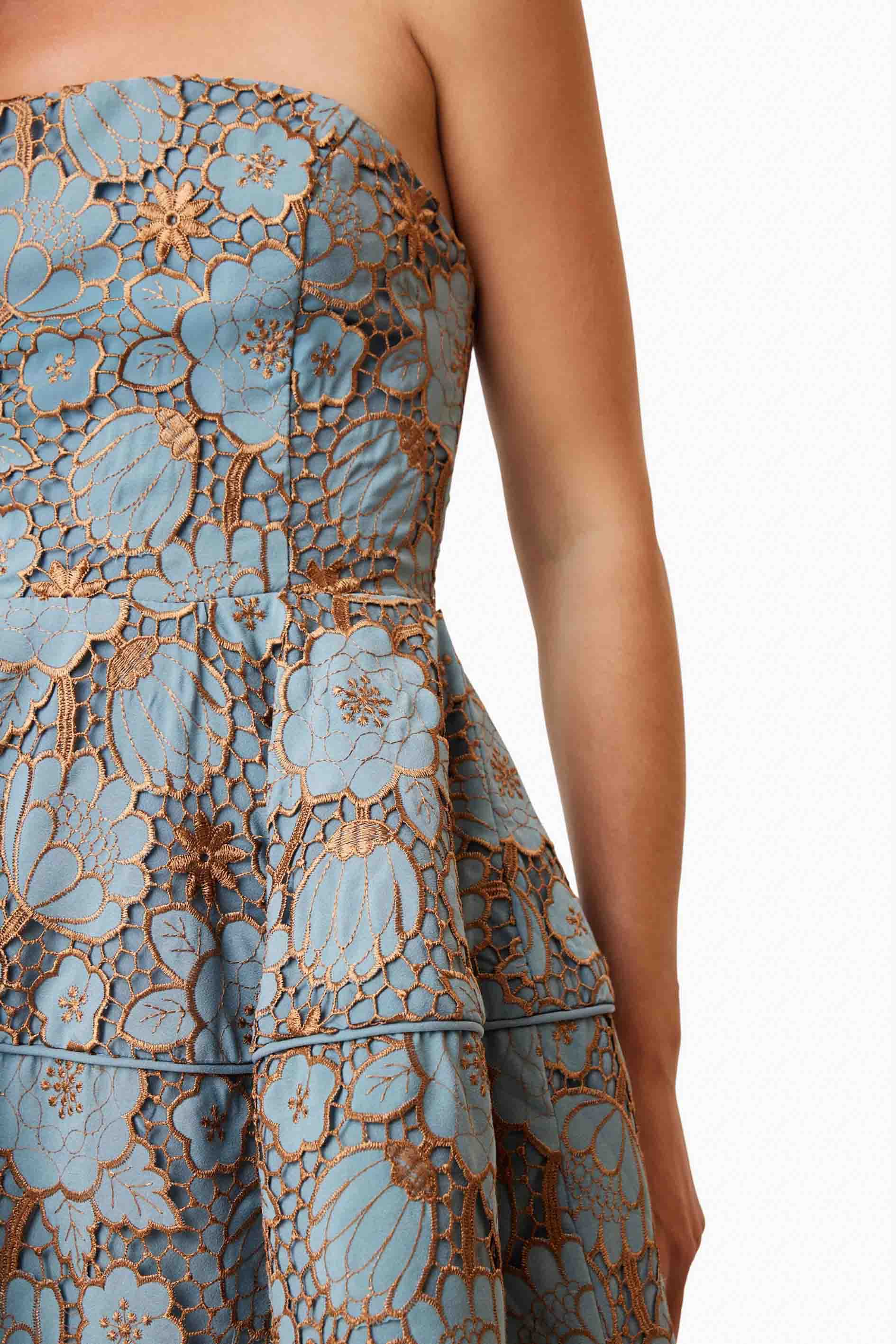 Jasmine Strapless Mini Dress In Blue - Image 6