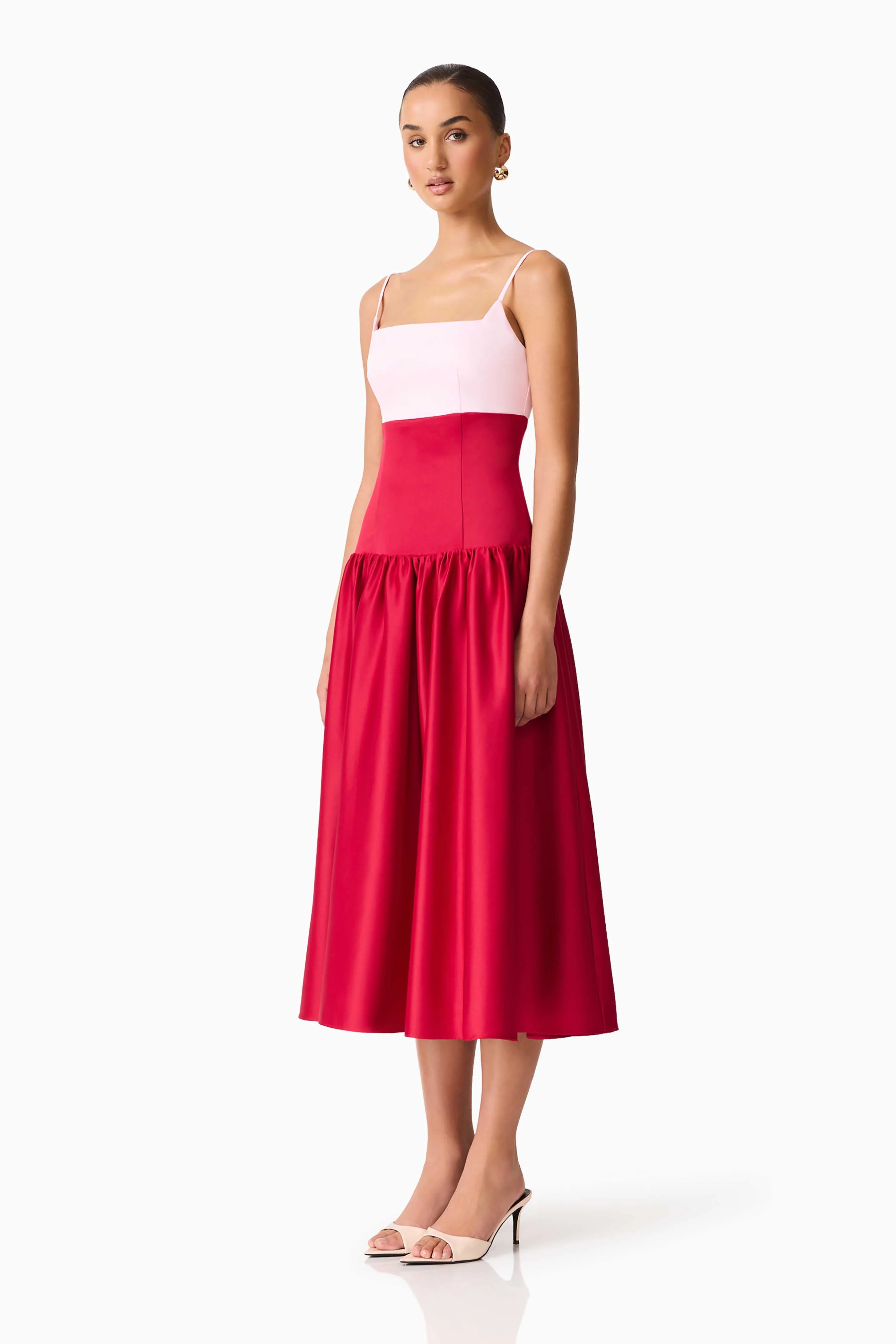 June A-Line Gown in Pink & Red - Image 4
