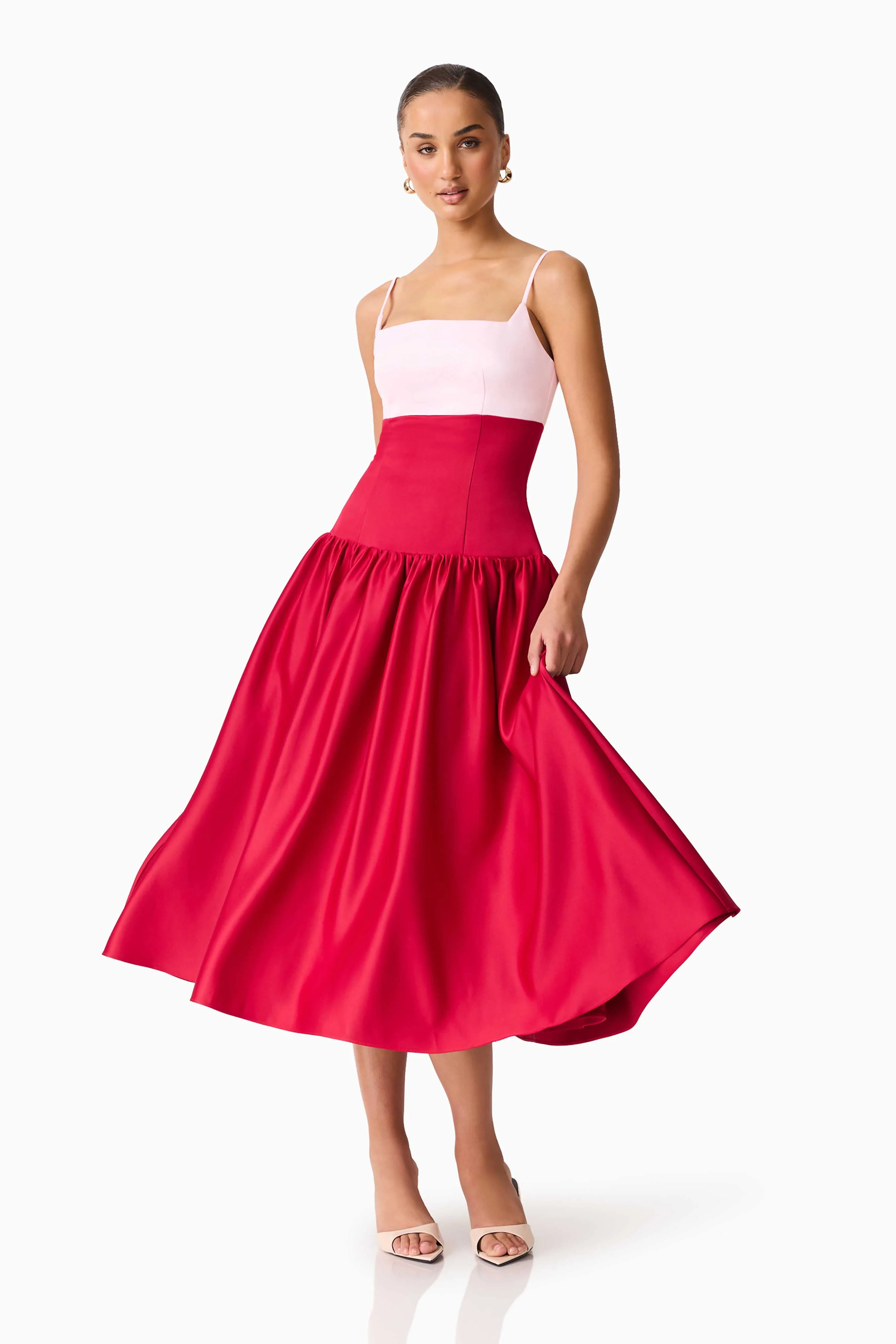June A-Line Gown in Pink & Red - Image 5