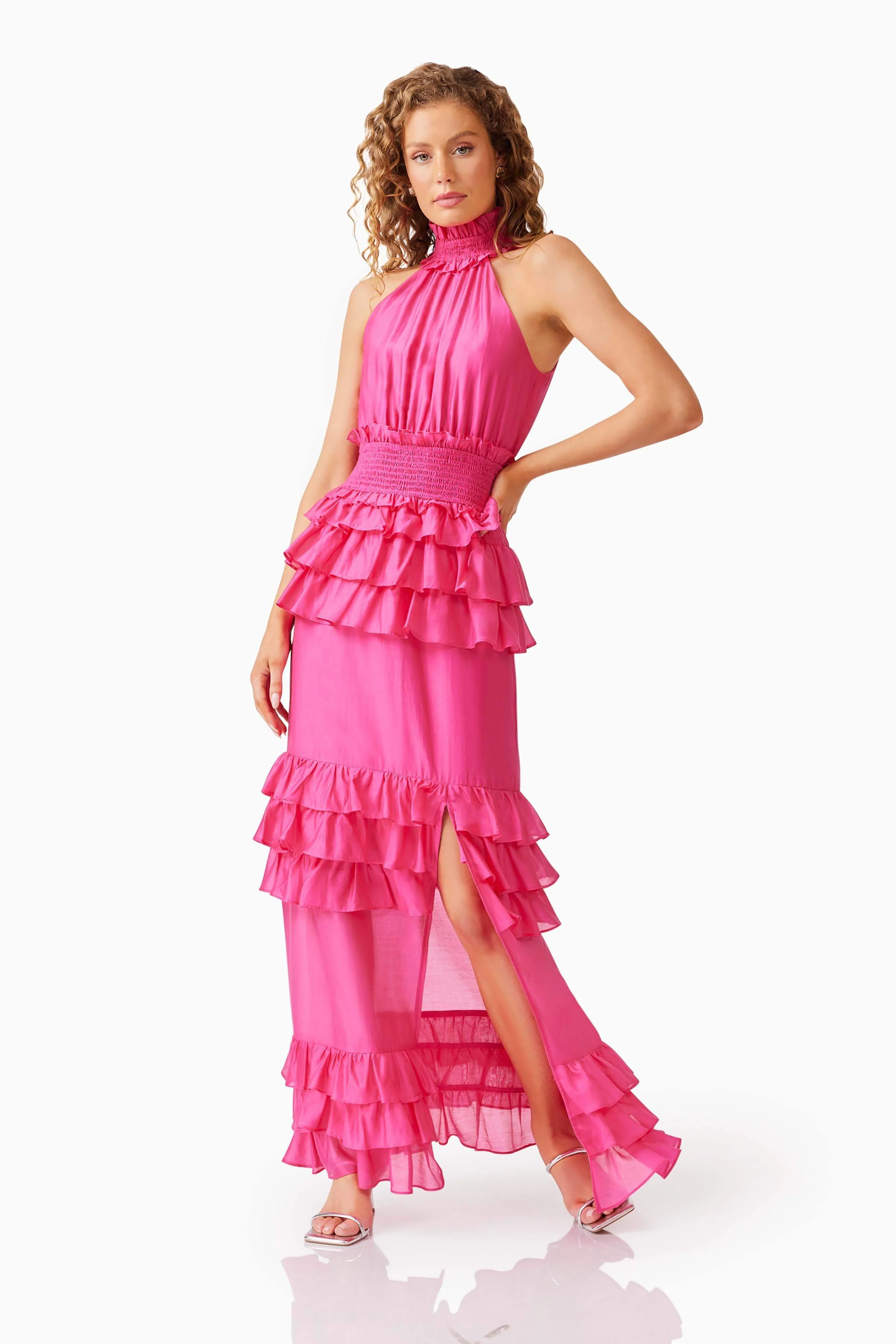 Kalani Halter Maxi Dress in Pink - Image 4