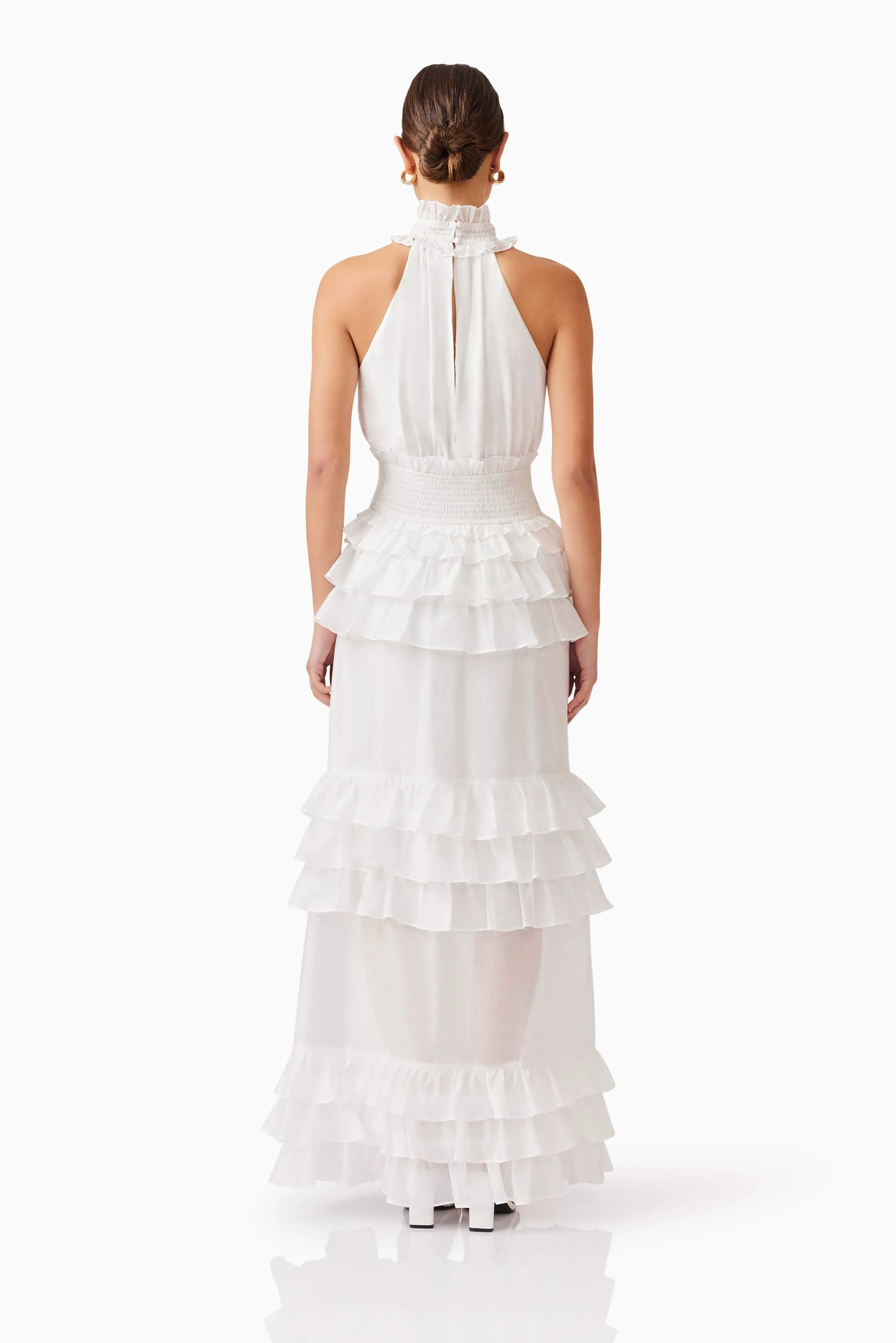 Kalani Halter Maxi Dress in White - Image 5