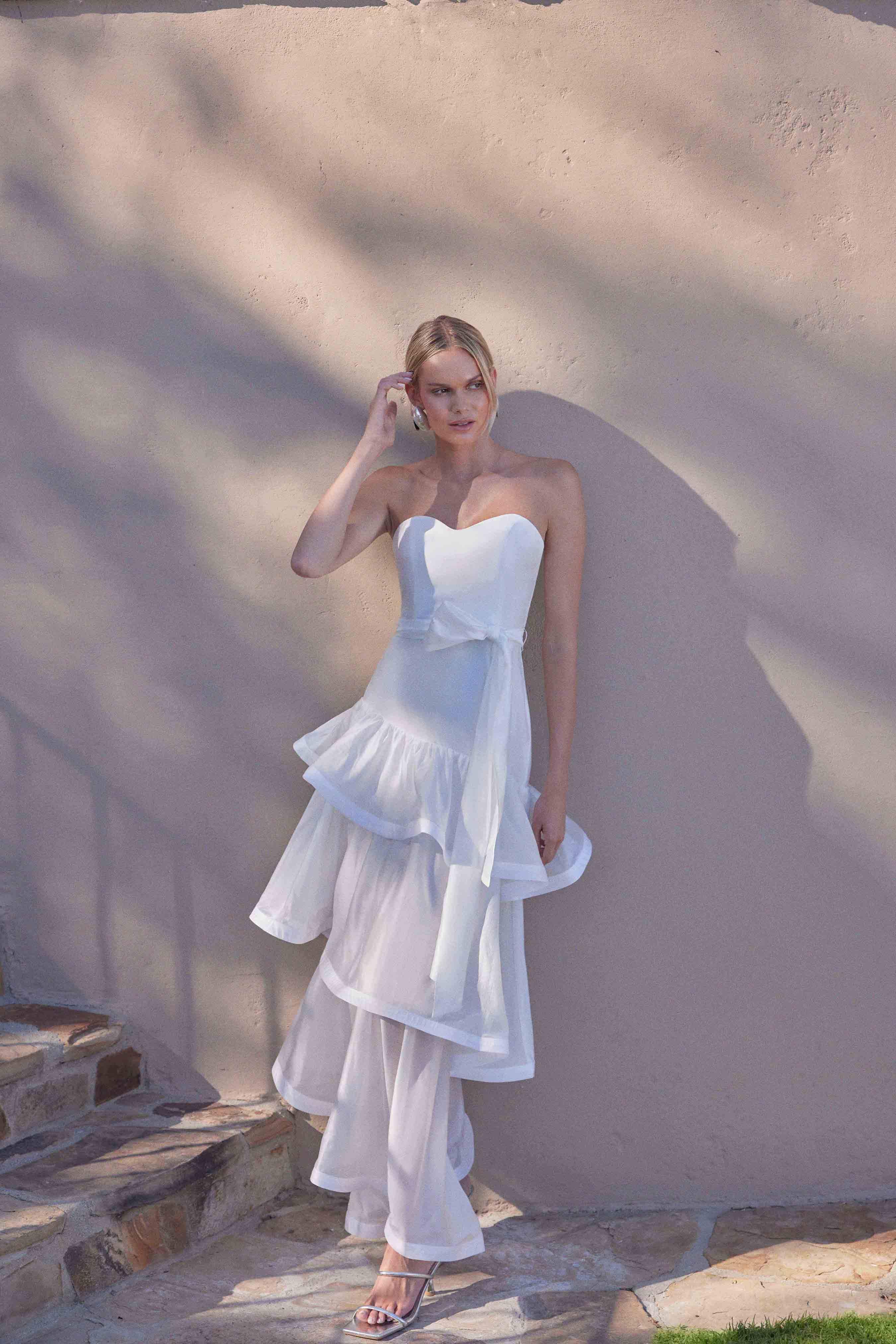 Kalani Strapless Maxi Dress in White - Image 2