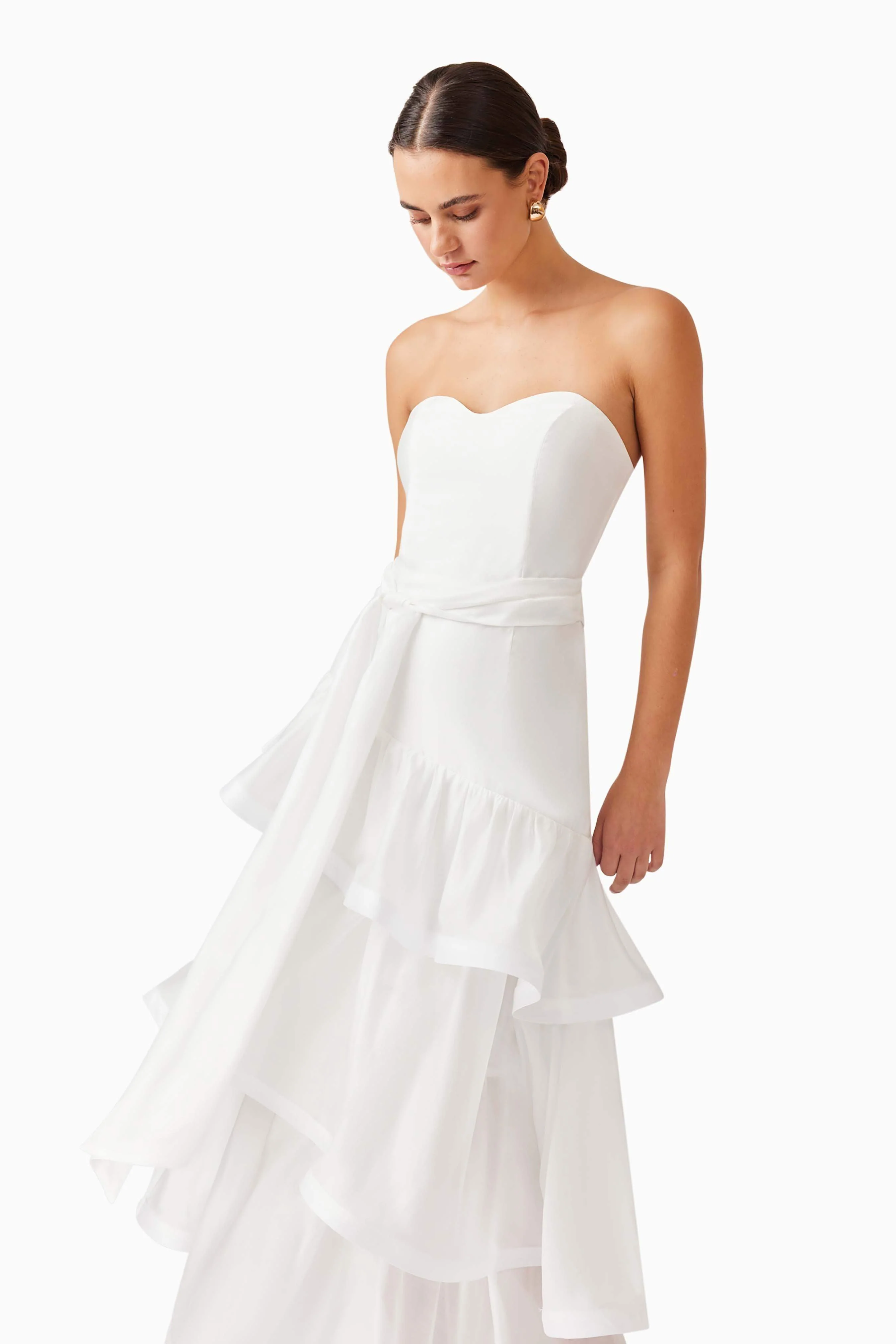 Kalani Strapless Maxi Dress in White - Image 6