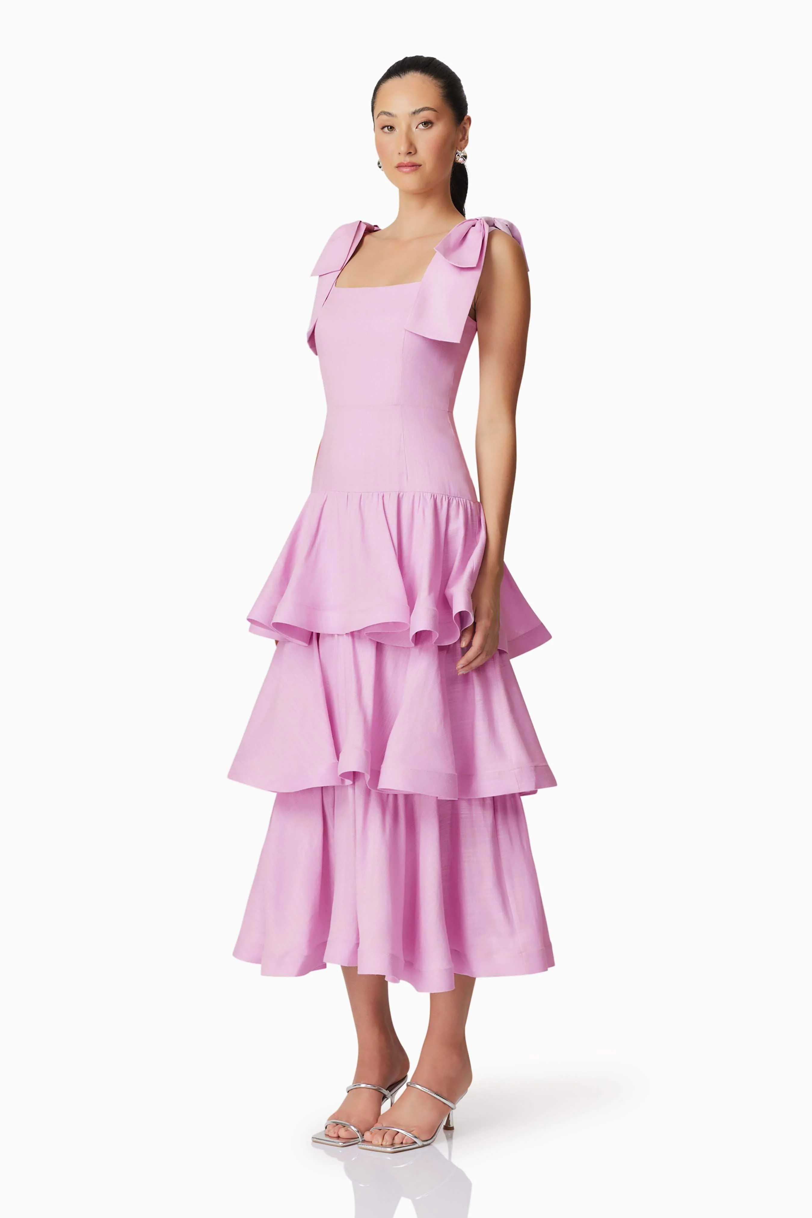 Kara Tiered Maxi Dress in Purple - Image 3