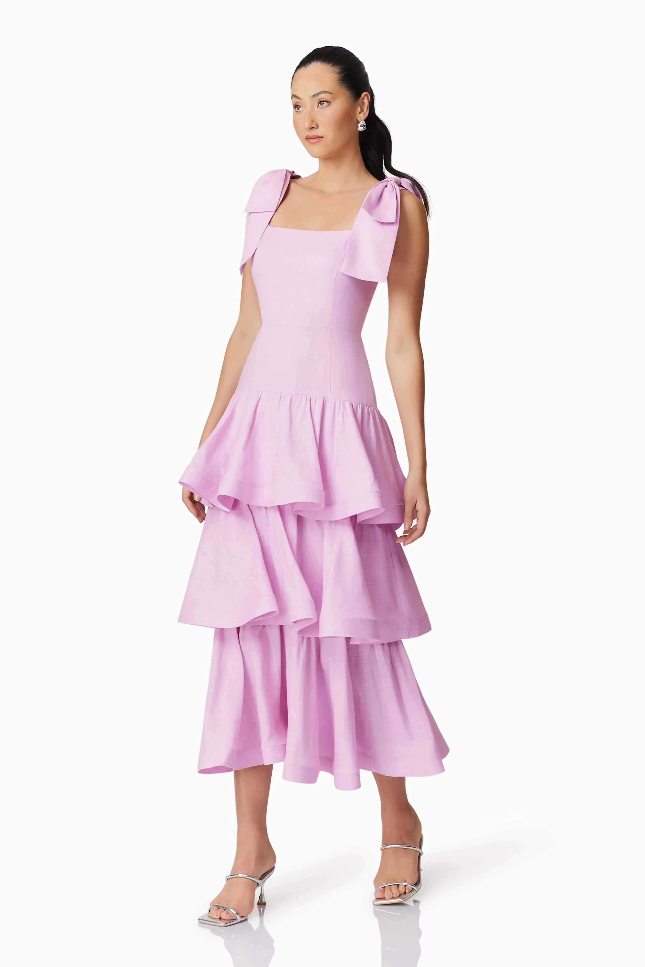 Kara Tiered Maxi Dress in Purple - Image 4