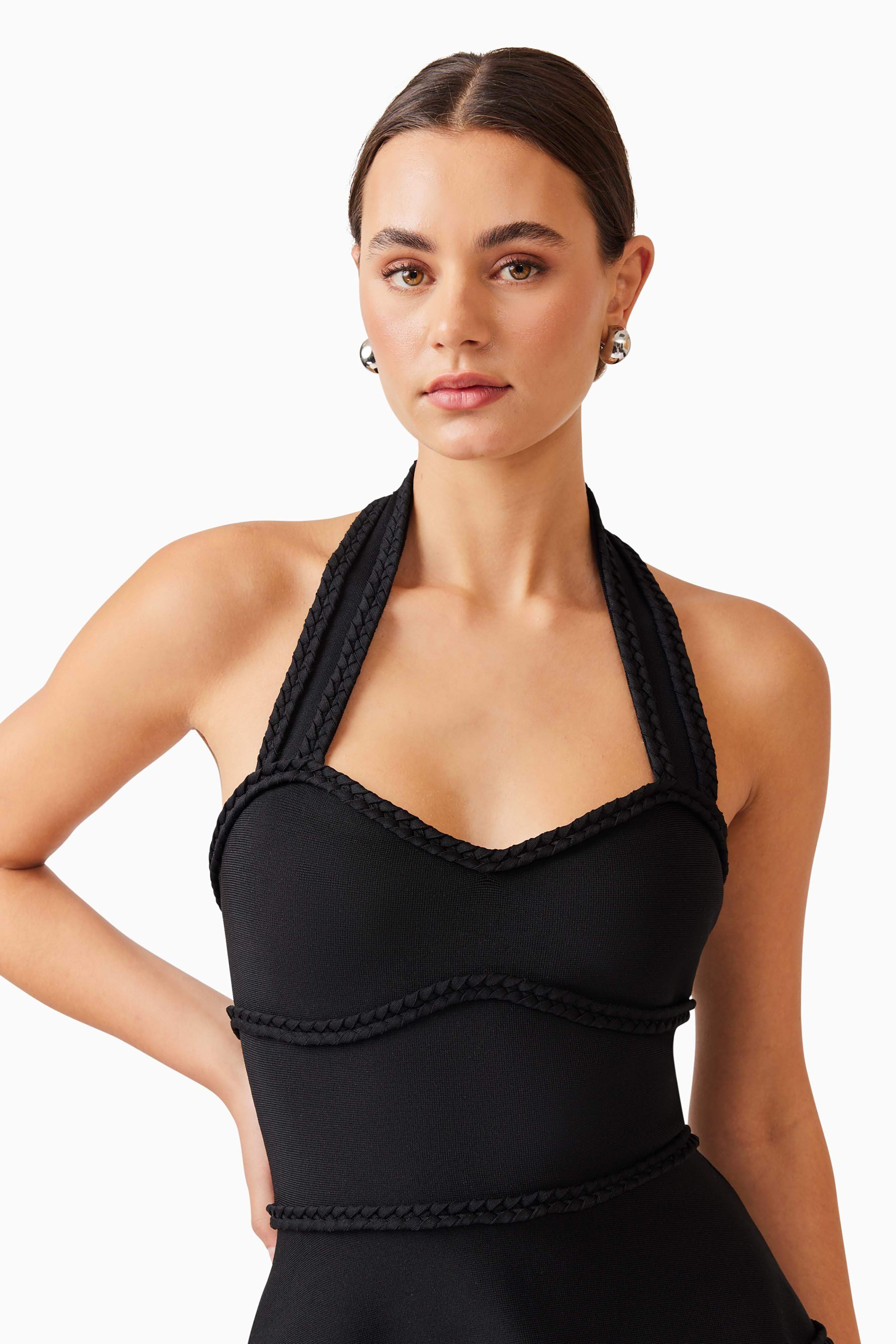 Katlyn Halter Mini Dress in Black - Image 6