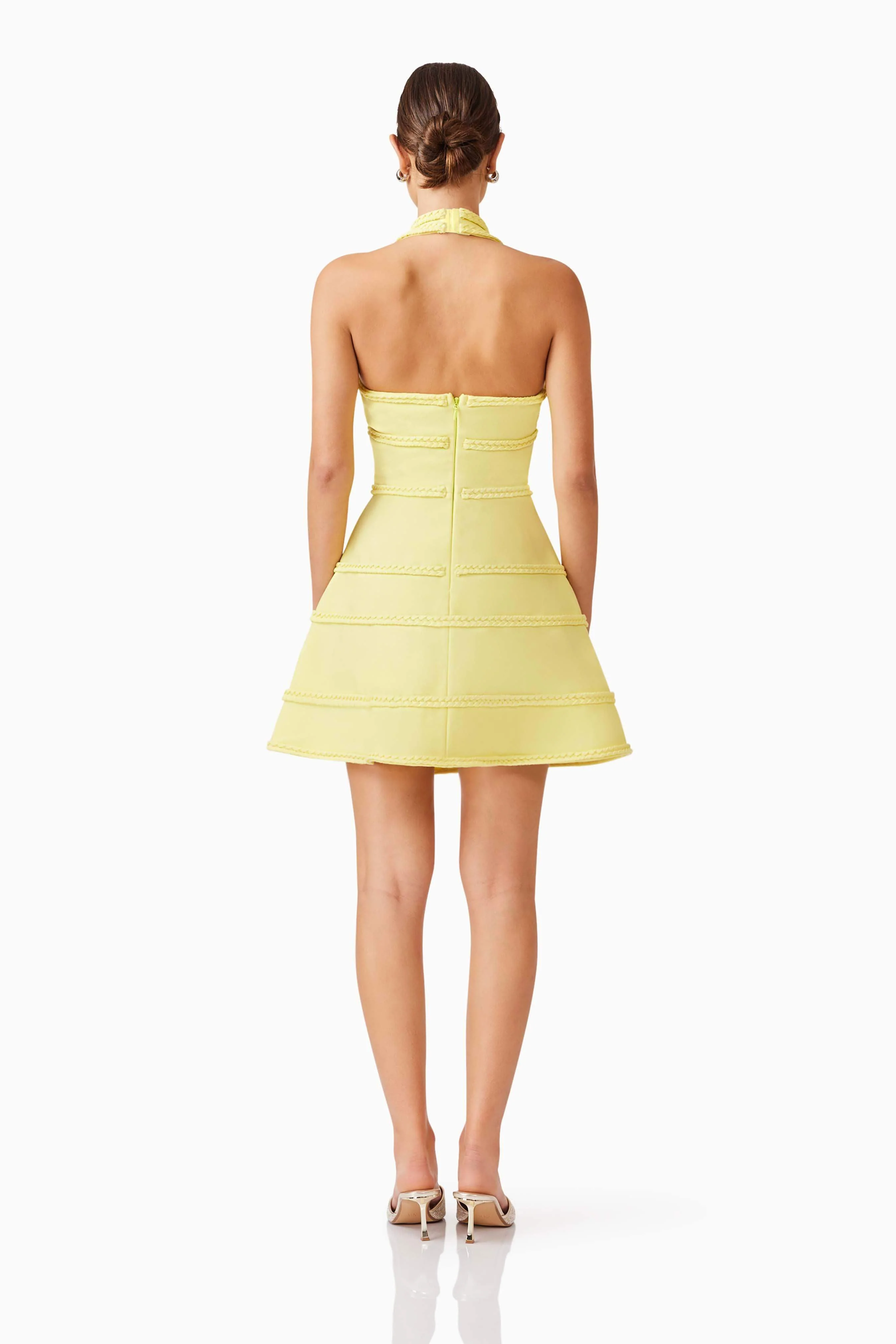 Katlyn Halter Mini Dress in Yellow - Image 5