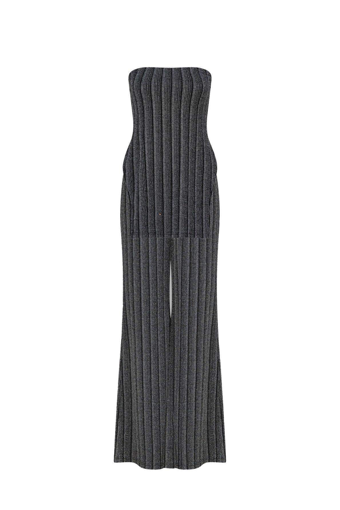 CURAAE Liberty Striped Knit Set in Grey - Image 3