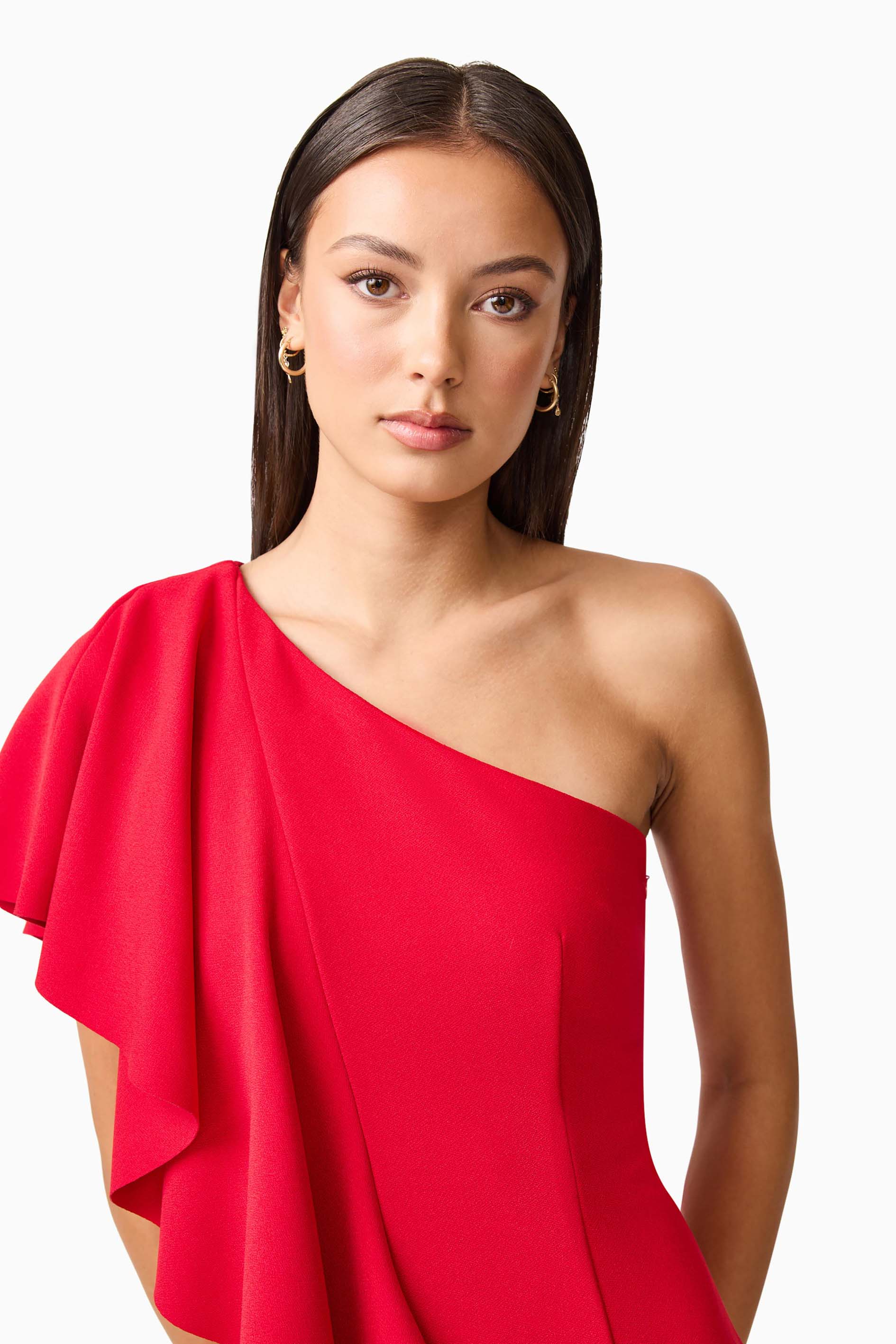 Lila Asymmetrical Gown in Red - Image 6