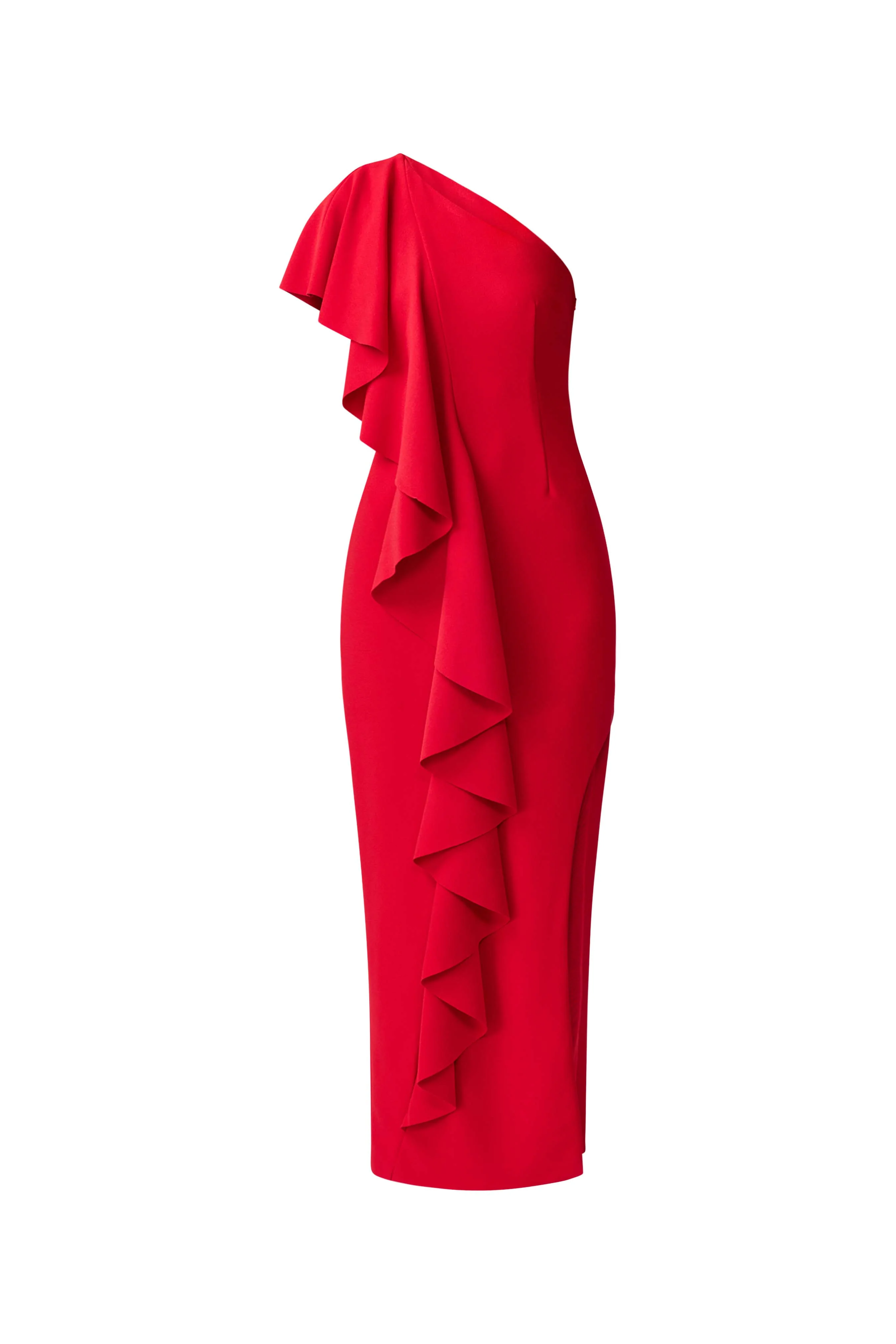 Lila Asymmetrical Gown in Red - Image 8