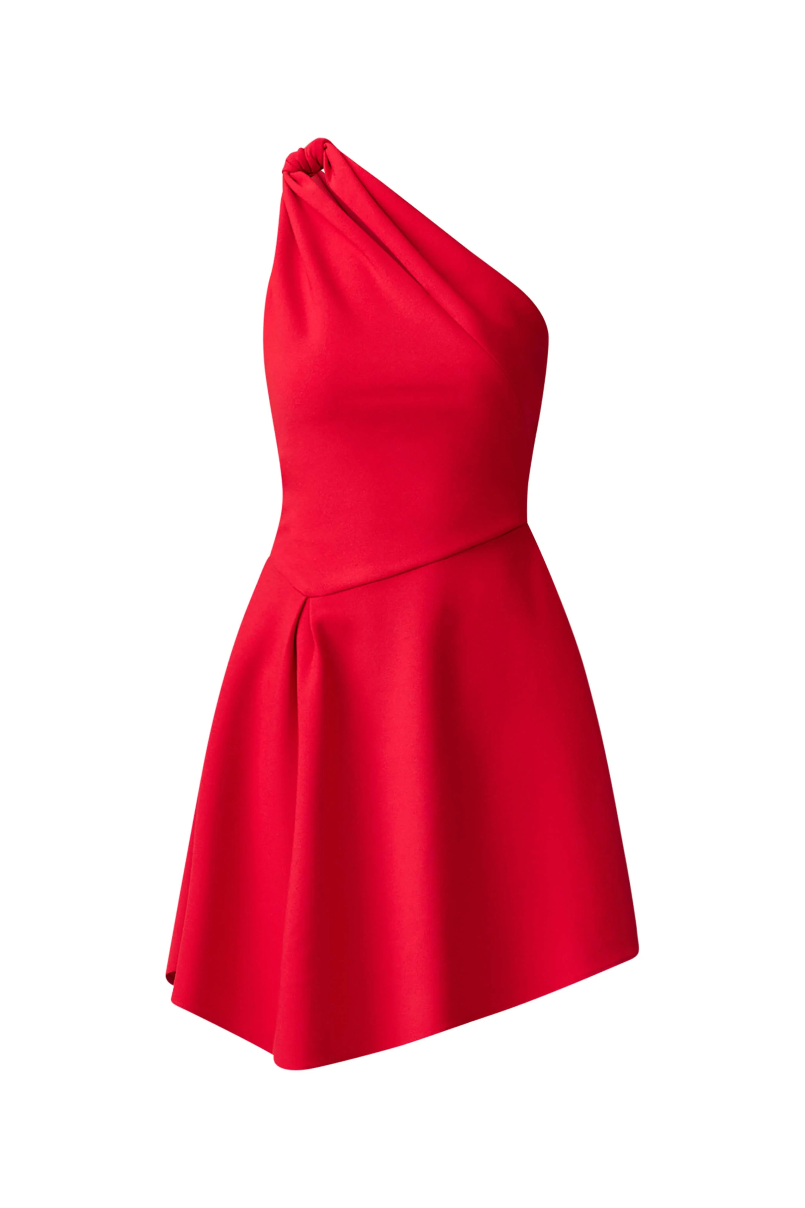 Lila Asymmetrical Mini Dress in Red - Image 8