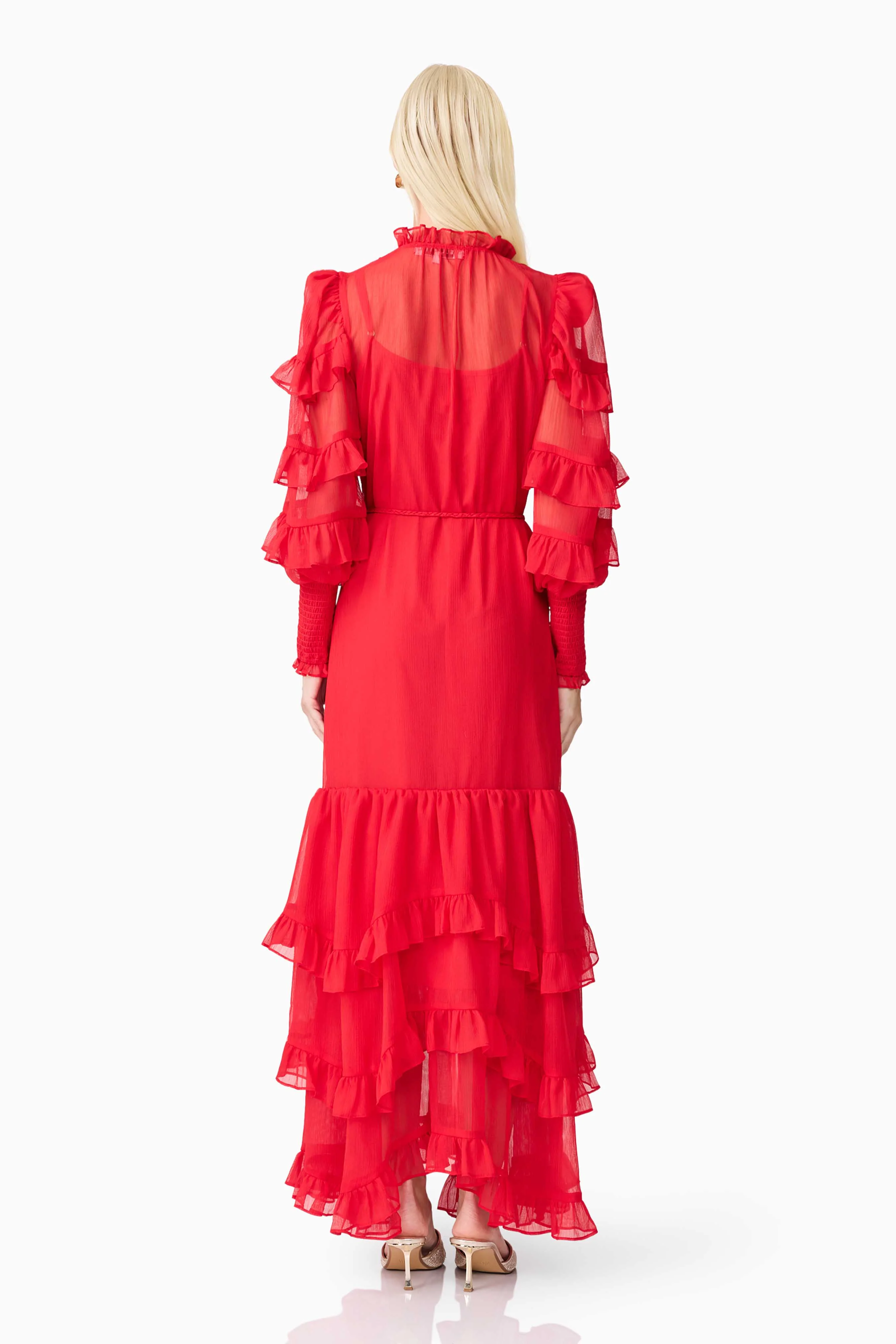 Lilja Long Sleeve Maxi Dress in Red - Image 5