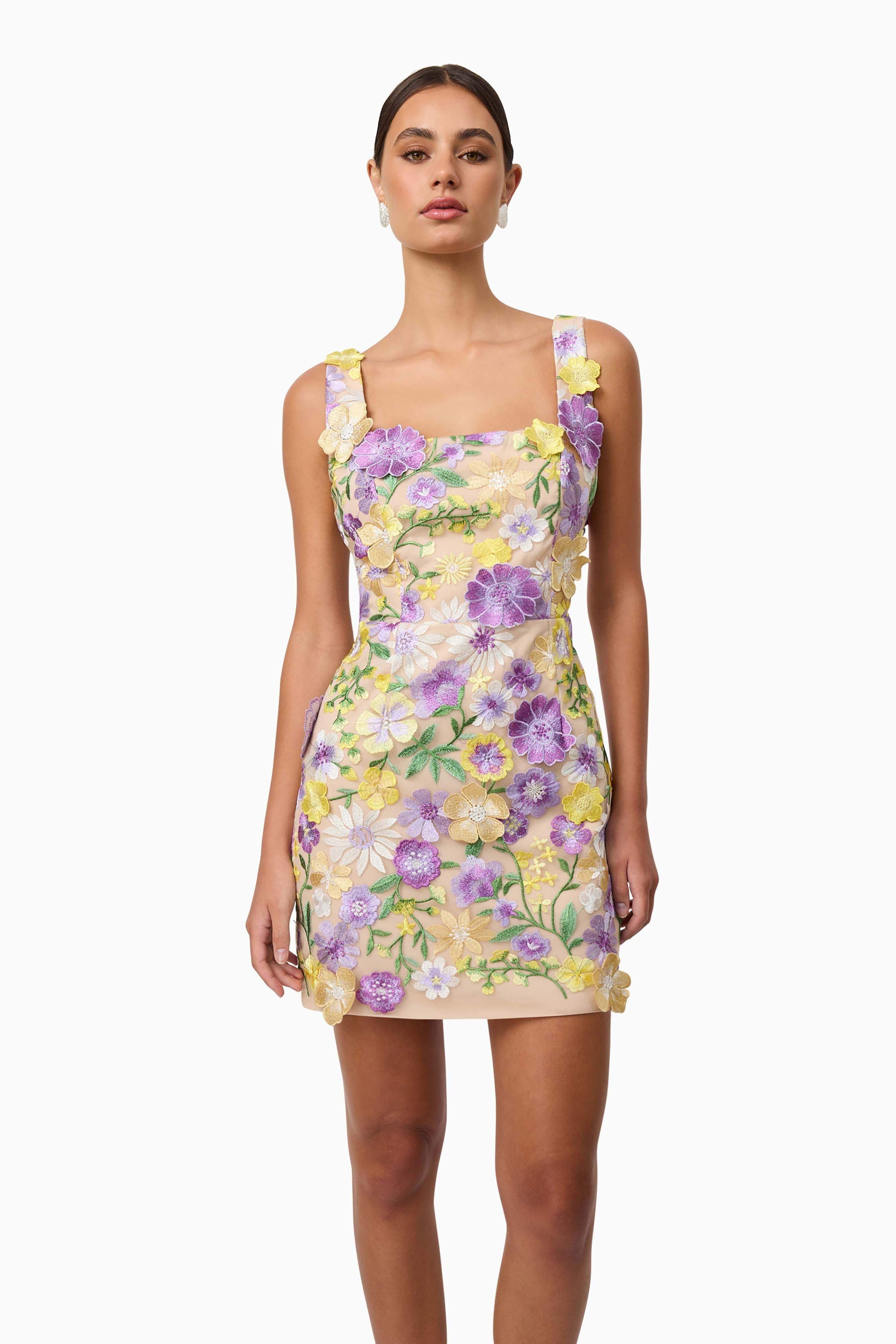 Lina Embroidered Mini Dress in Floral - Image 6