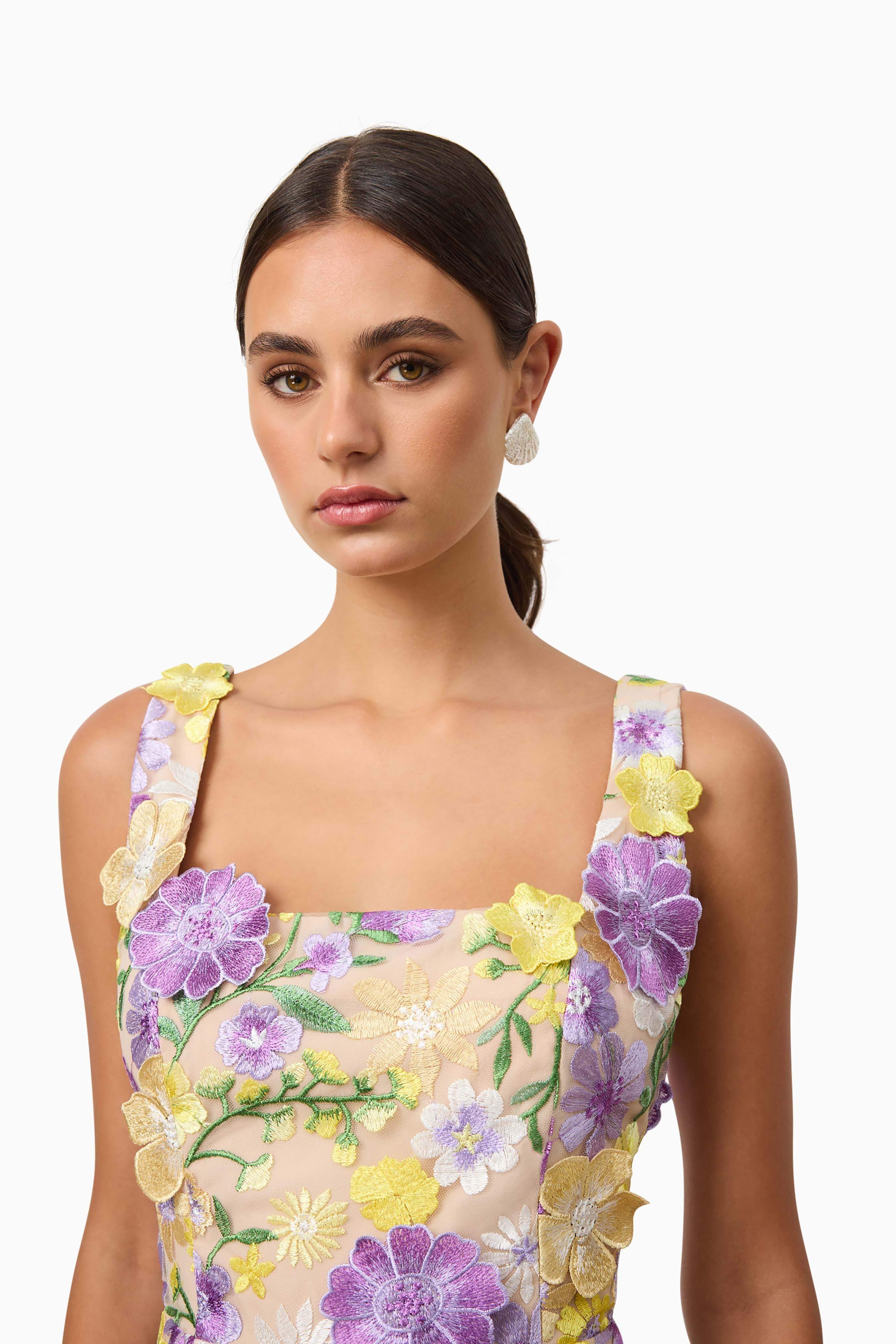 Lina Embroidered Mini Dress in Floral - Image 7