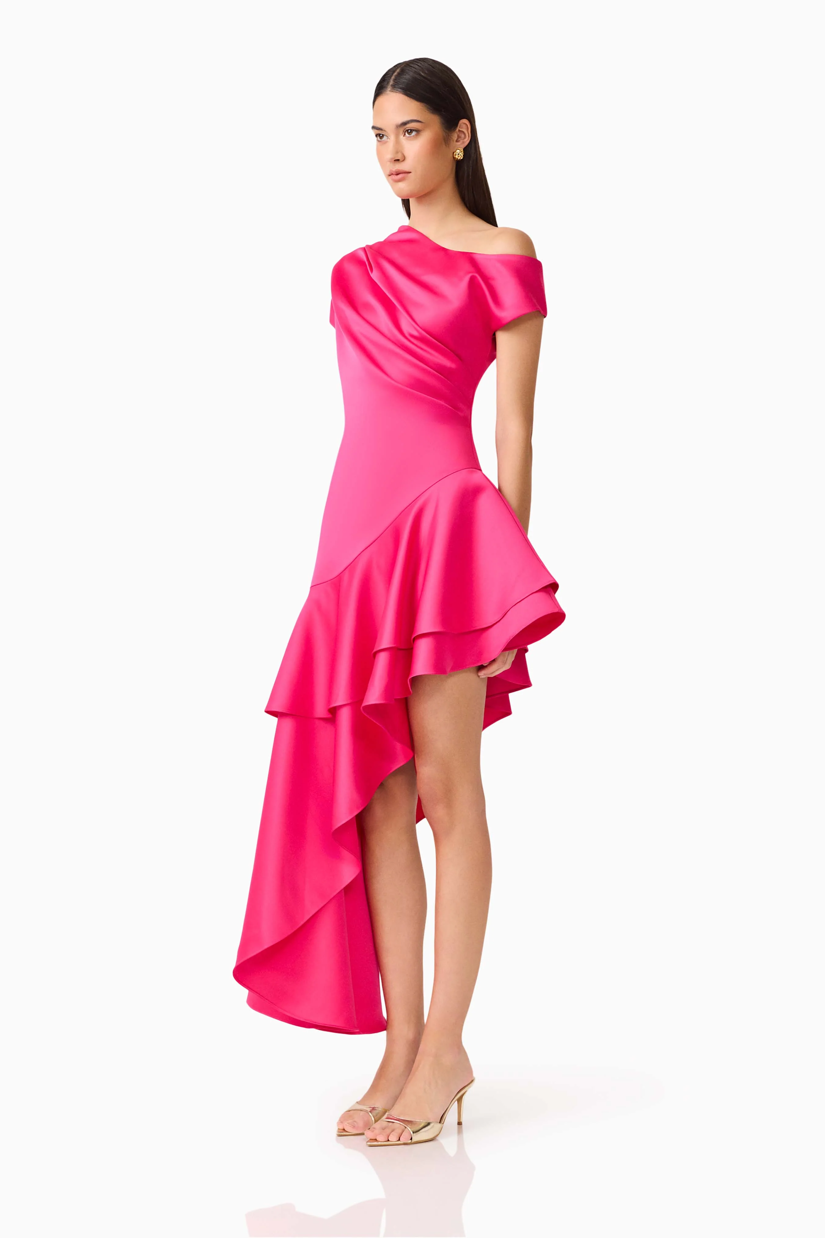 Livia Asymmetrical Gown in Pink - Image 2