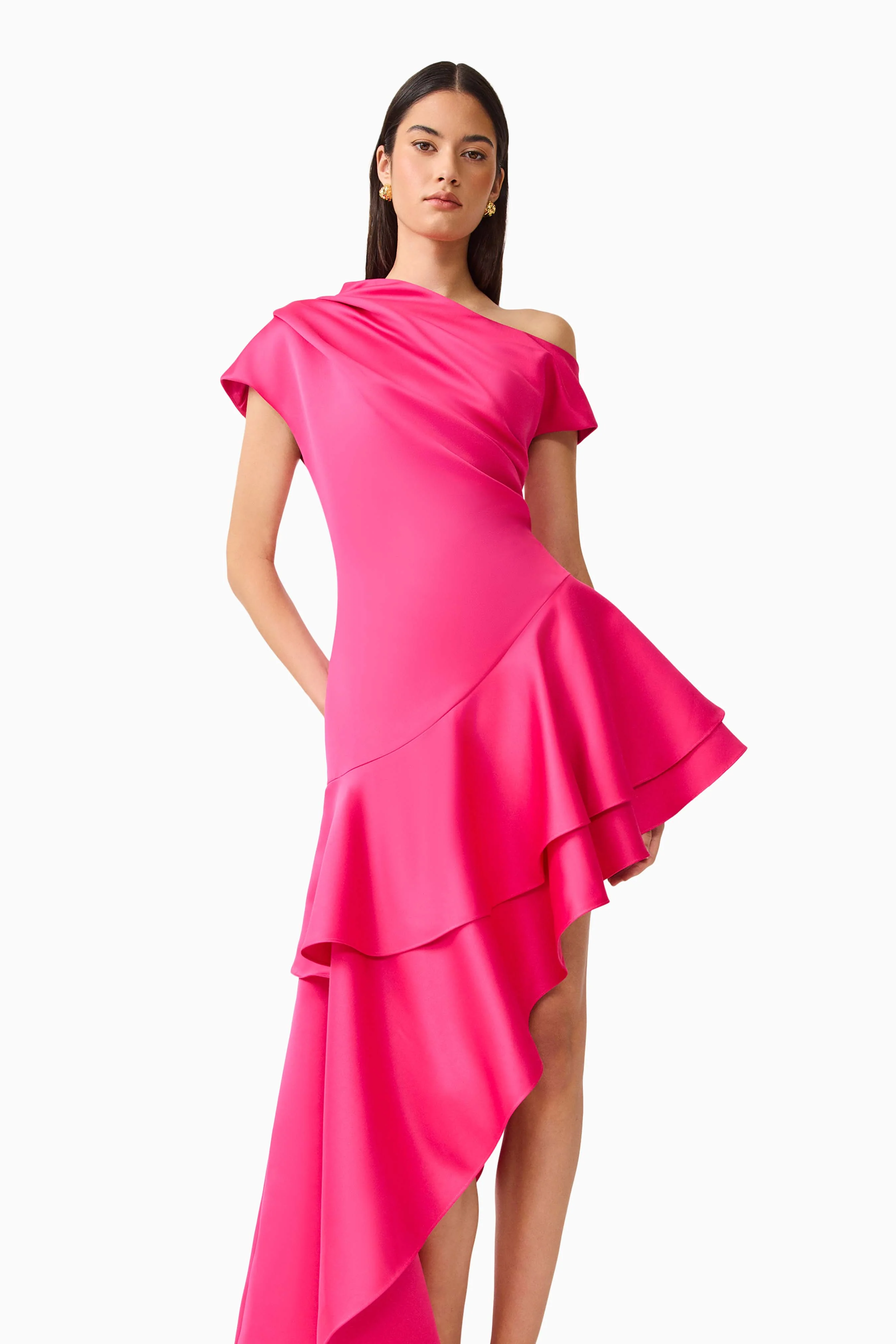 Livia Asymmetrical Gown in Pink - Image 5