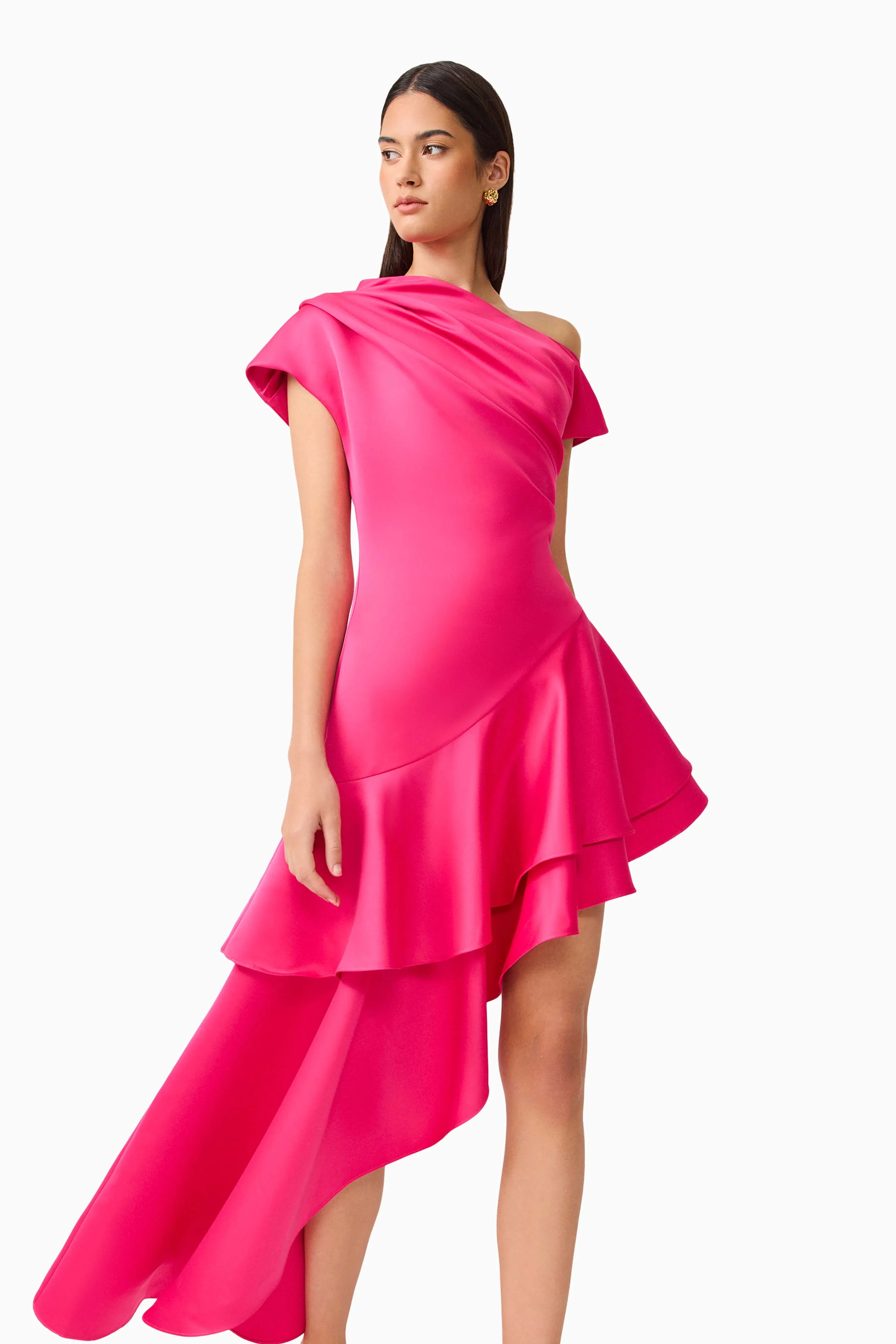 Livia Asymmetrical Gown in Pink - Image 6