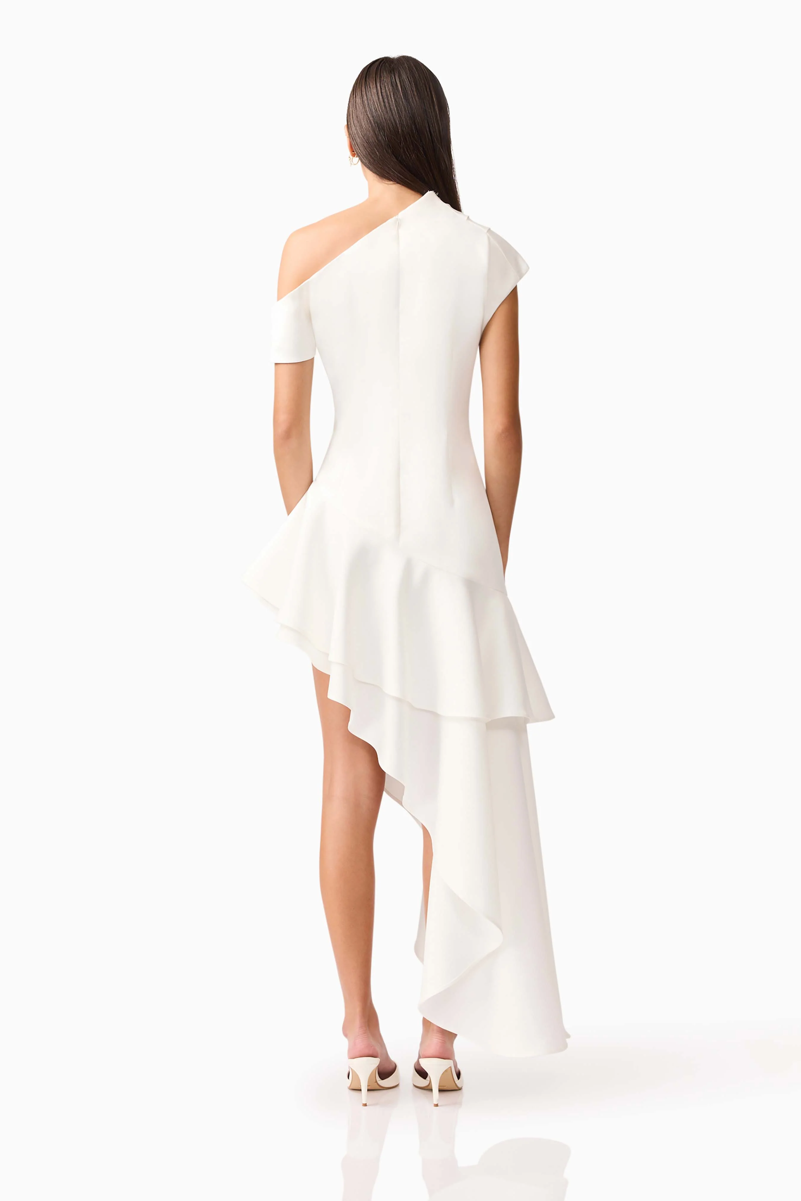 Livia Asymmetrical Gown in White - Image 5