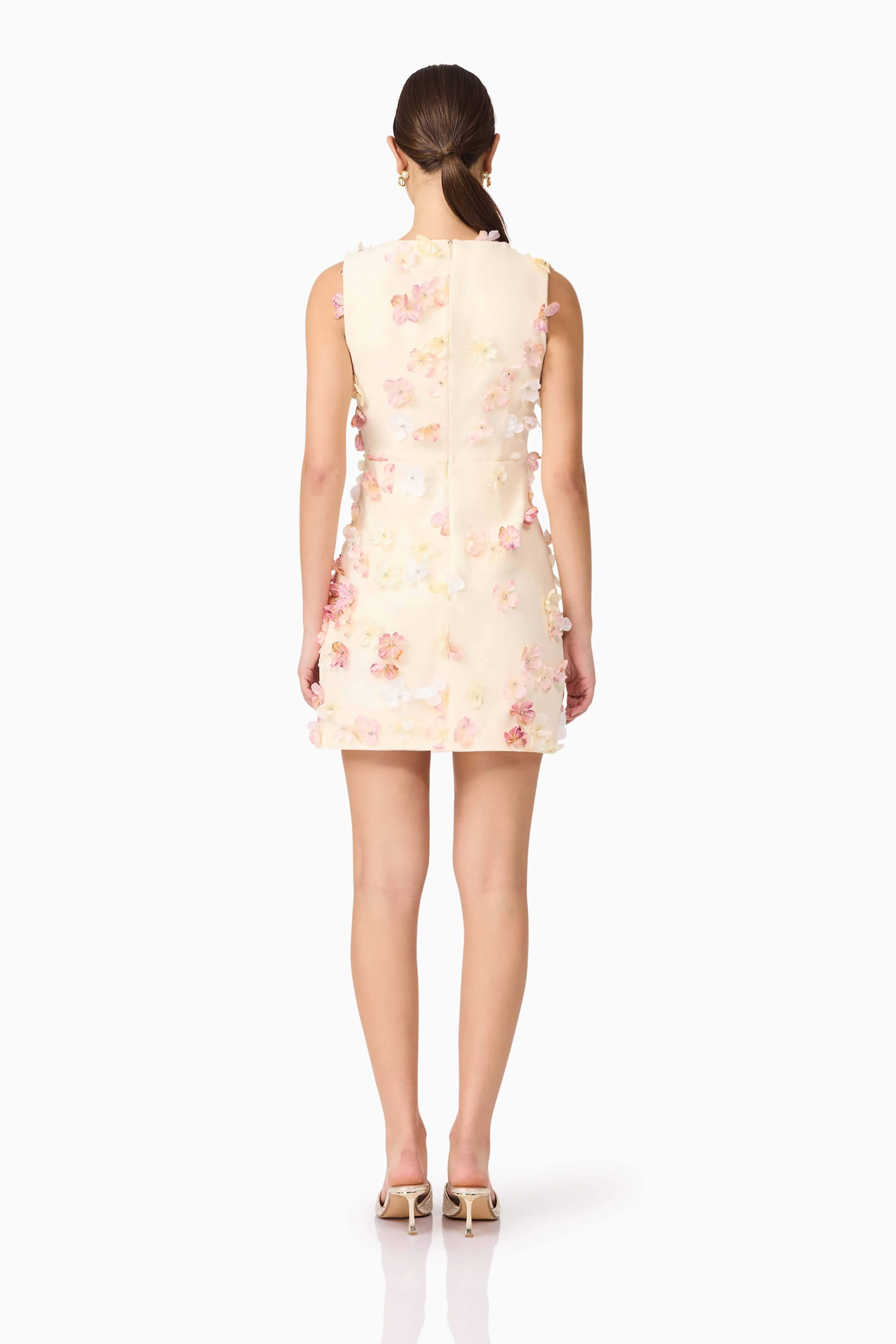 Livia V Neck Mini Dress in Yellow - Image 6
