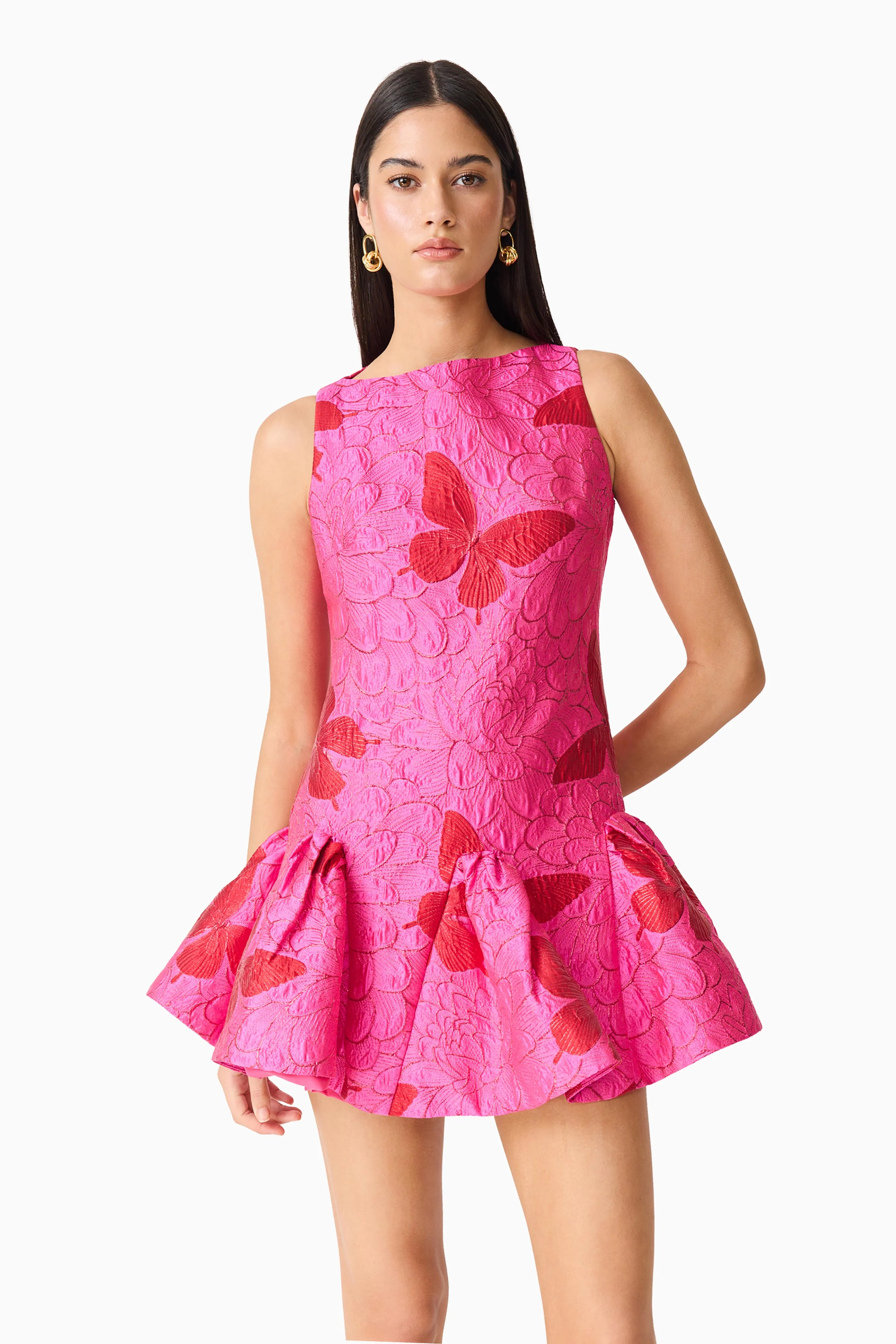 Lorena Jacquard Mini Dress in Pink - Image 5
