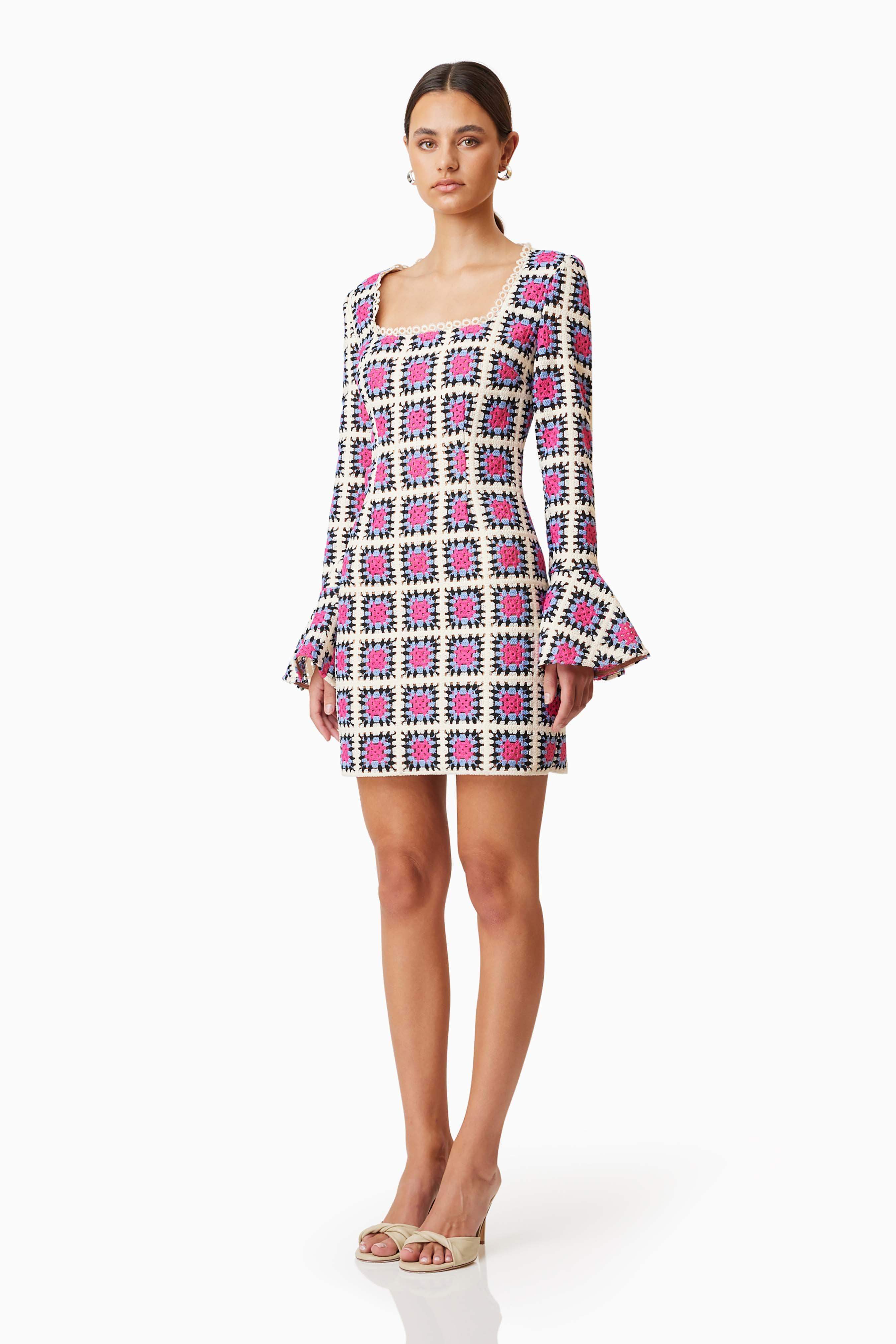 Luna Fitted Long Sleeved Mini Dress In Pink - Image 3