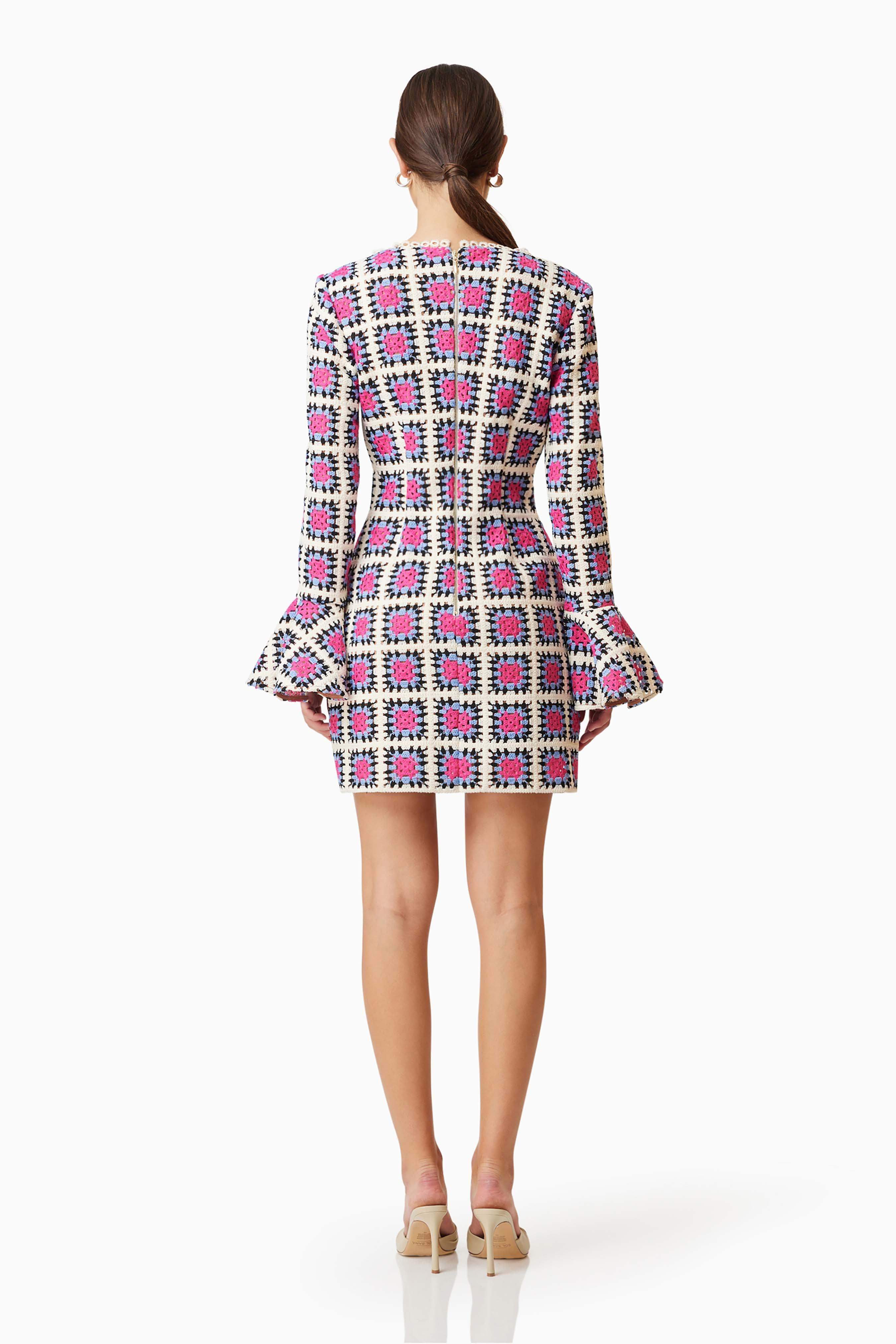 Luna Fitted Long Sleeved Mini Dress In Pink - Image 6