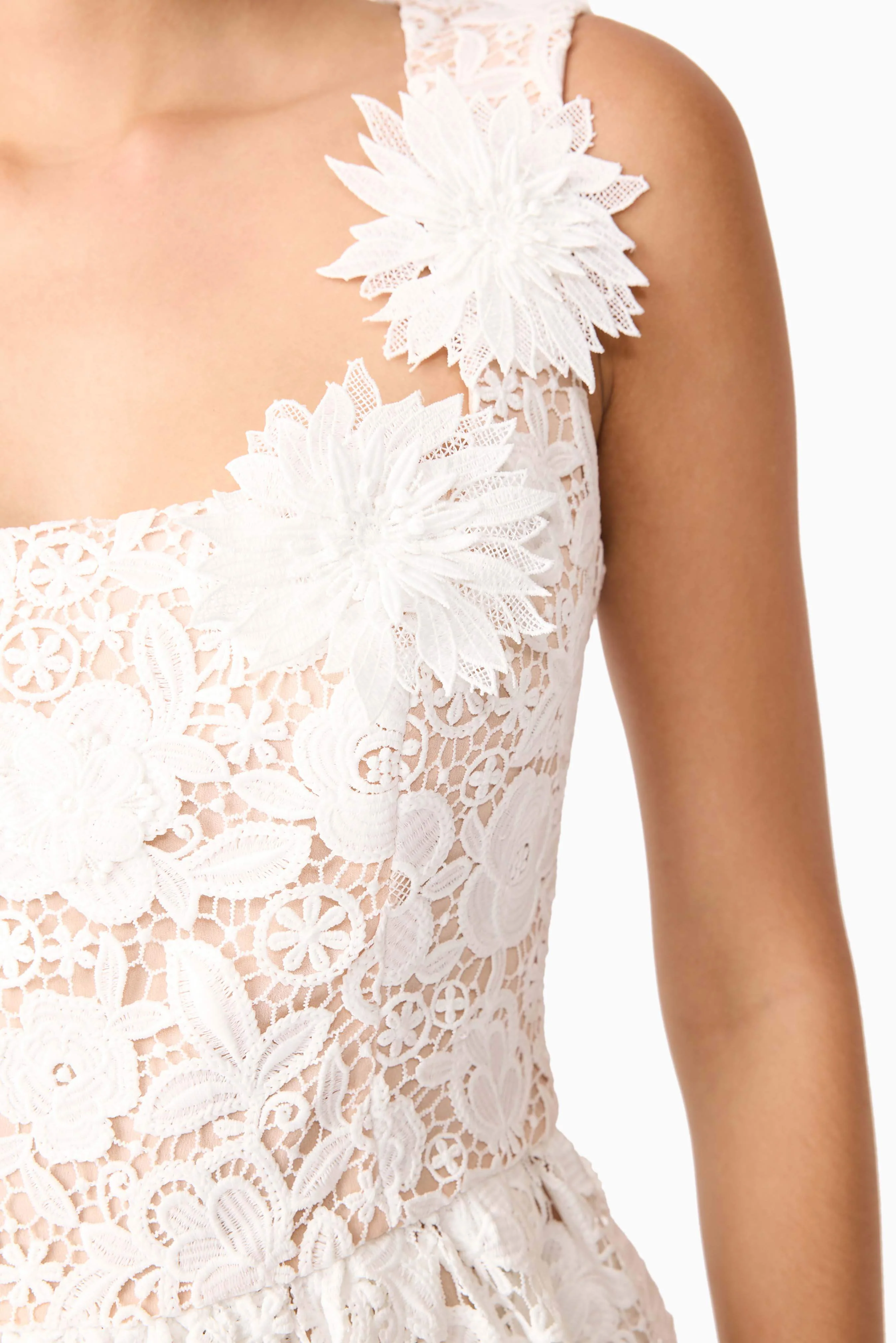 Margot Floral Mini Dress in White - Image 7
