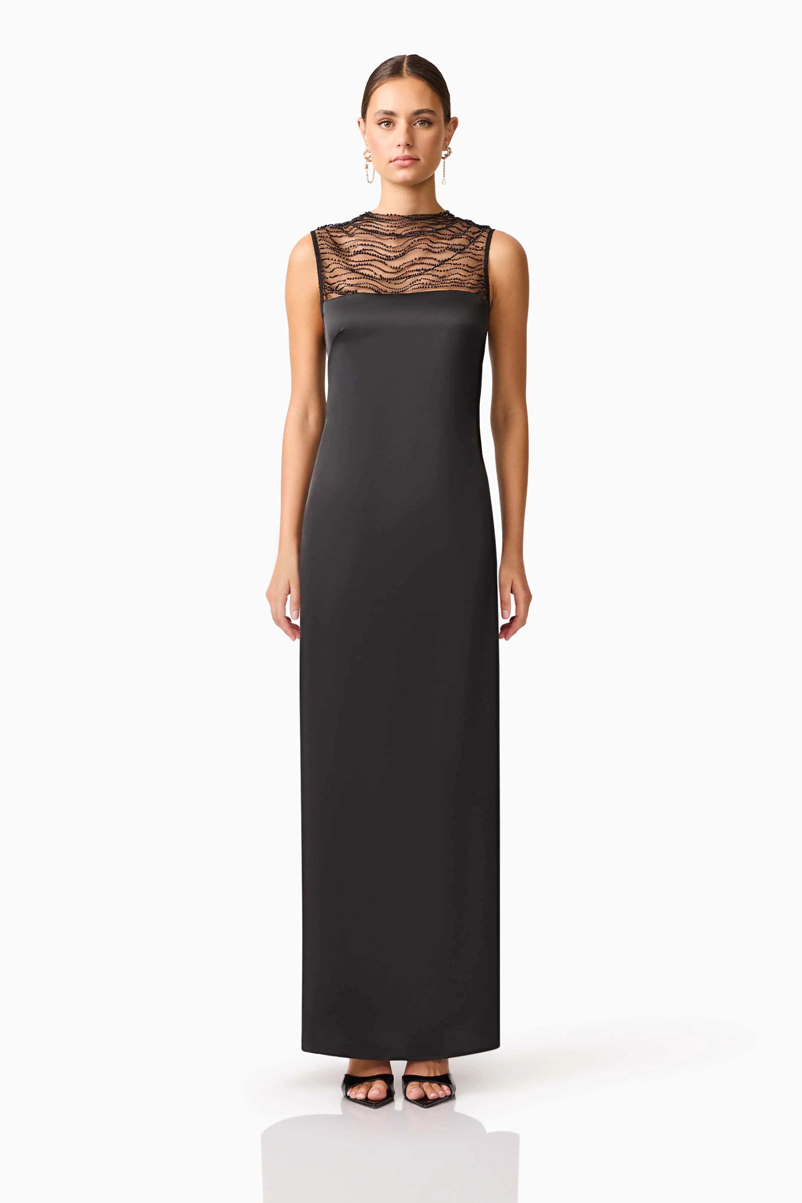 Margot Satin Gown in black