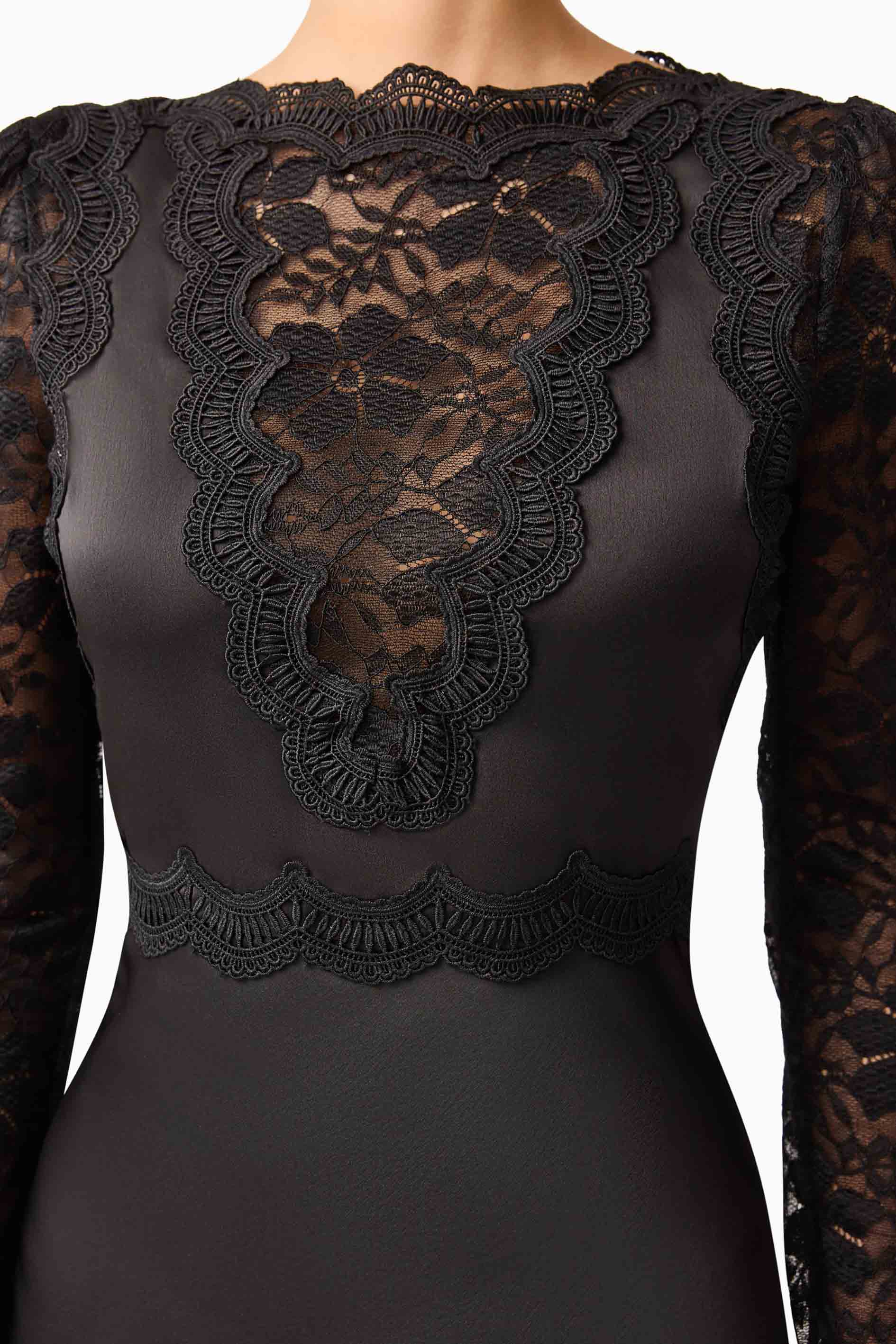 Margot Long Sleeve Mini Dress in Black - Image 6