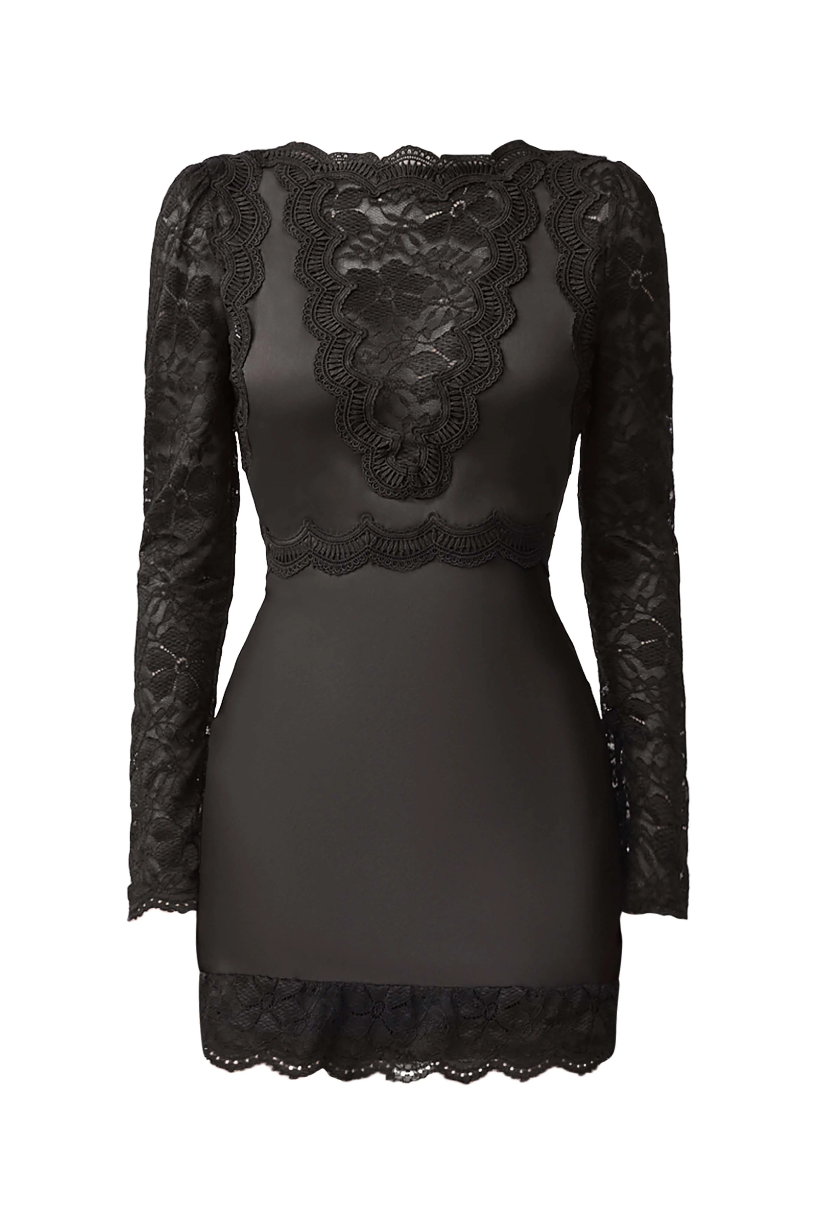Margot Long Sleeve Mini Dress in Black - Image 7
