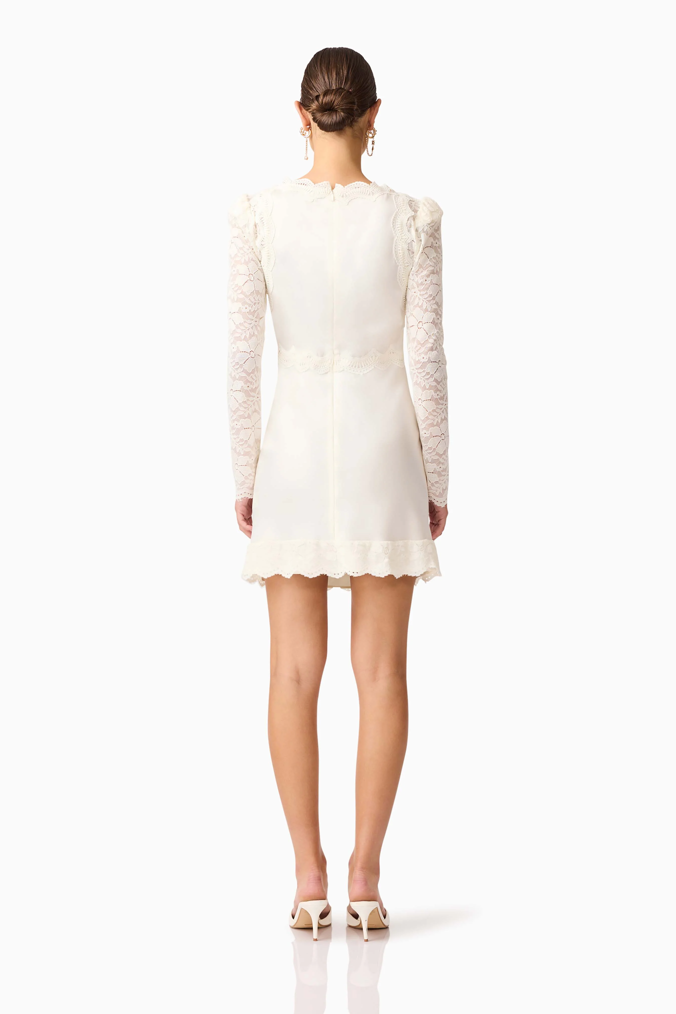 Margot Long Sleeve Mini Dress in White - Image 5
