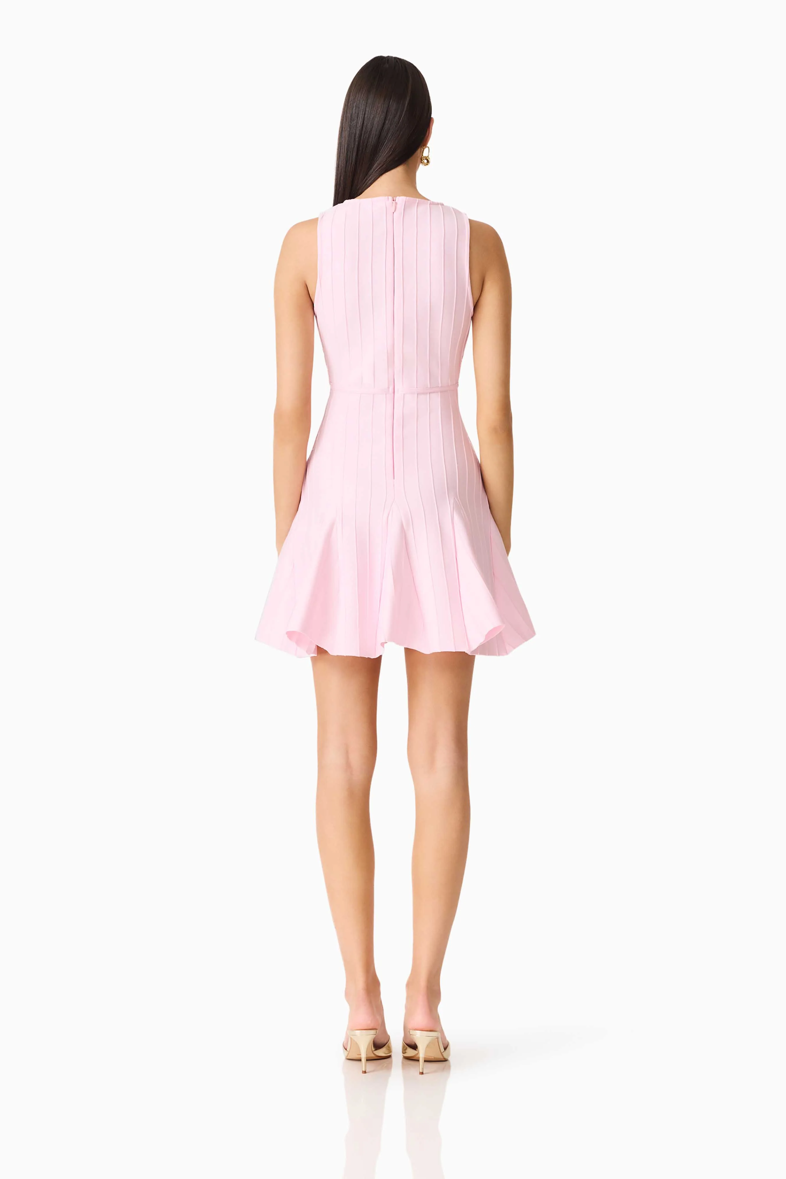 Marla V-Neck Mini Dress in Pink - Image 5