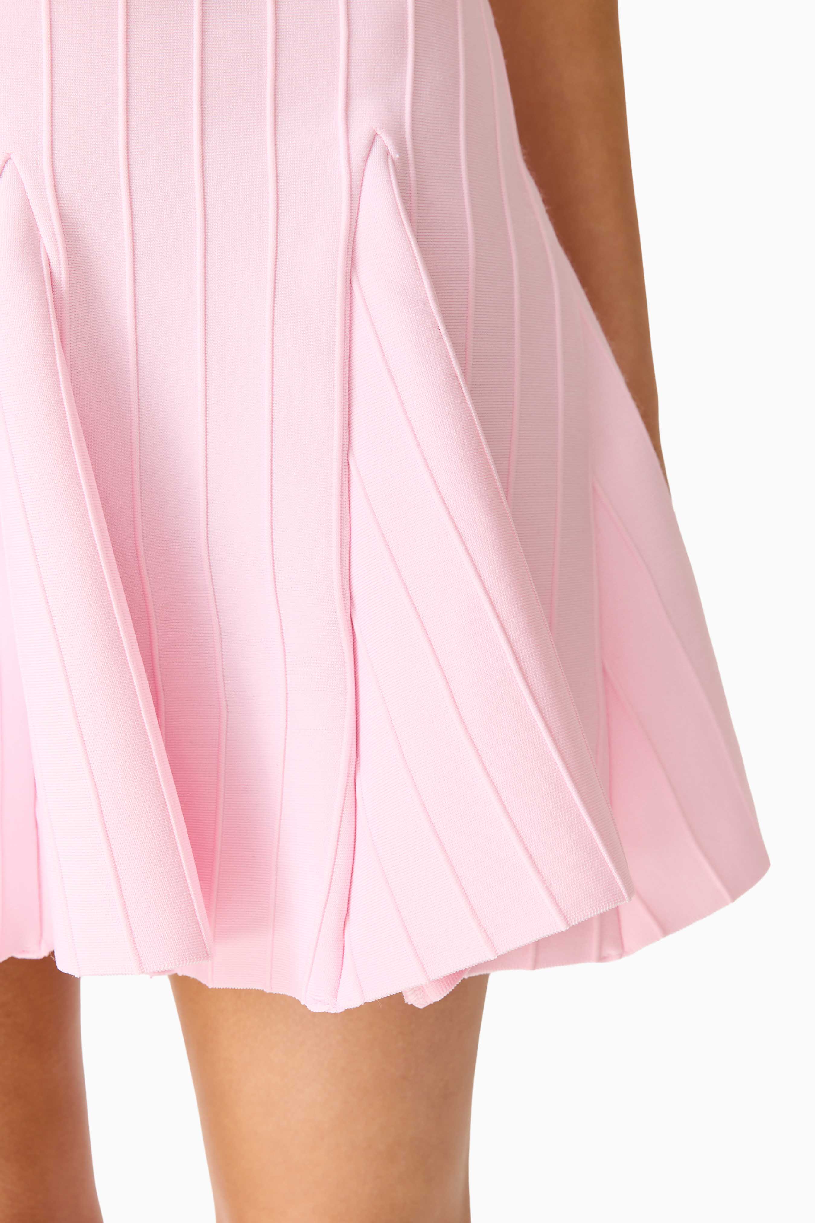 Marla V-Neck Mini Dress in Pink - Image 7