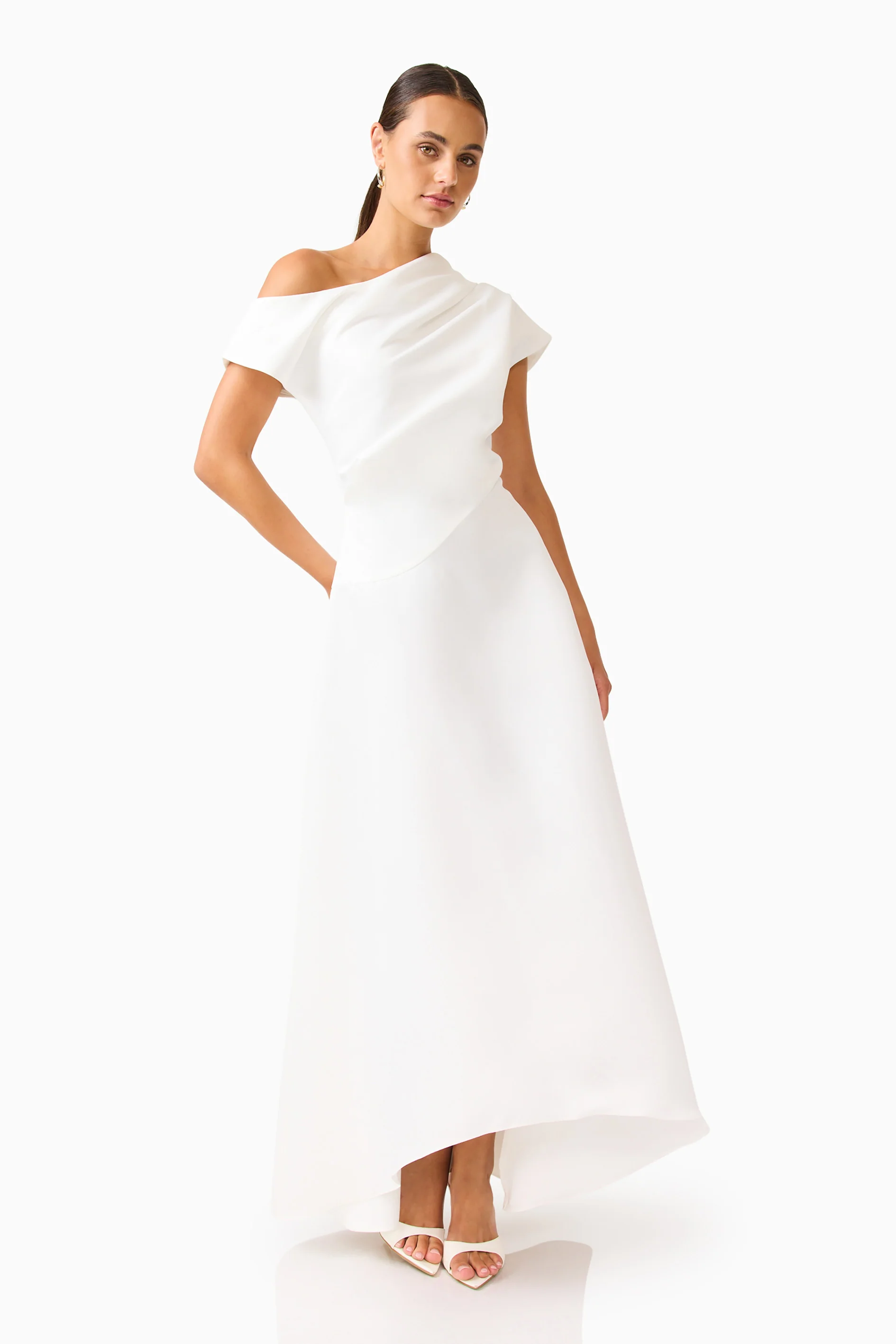 Marissa One Shoulder Gown in White - Image 4