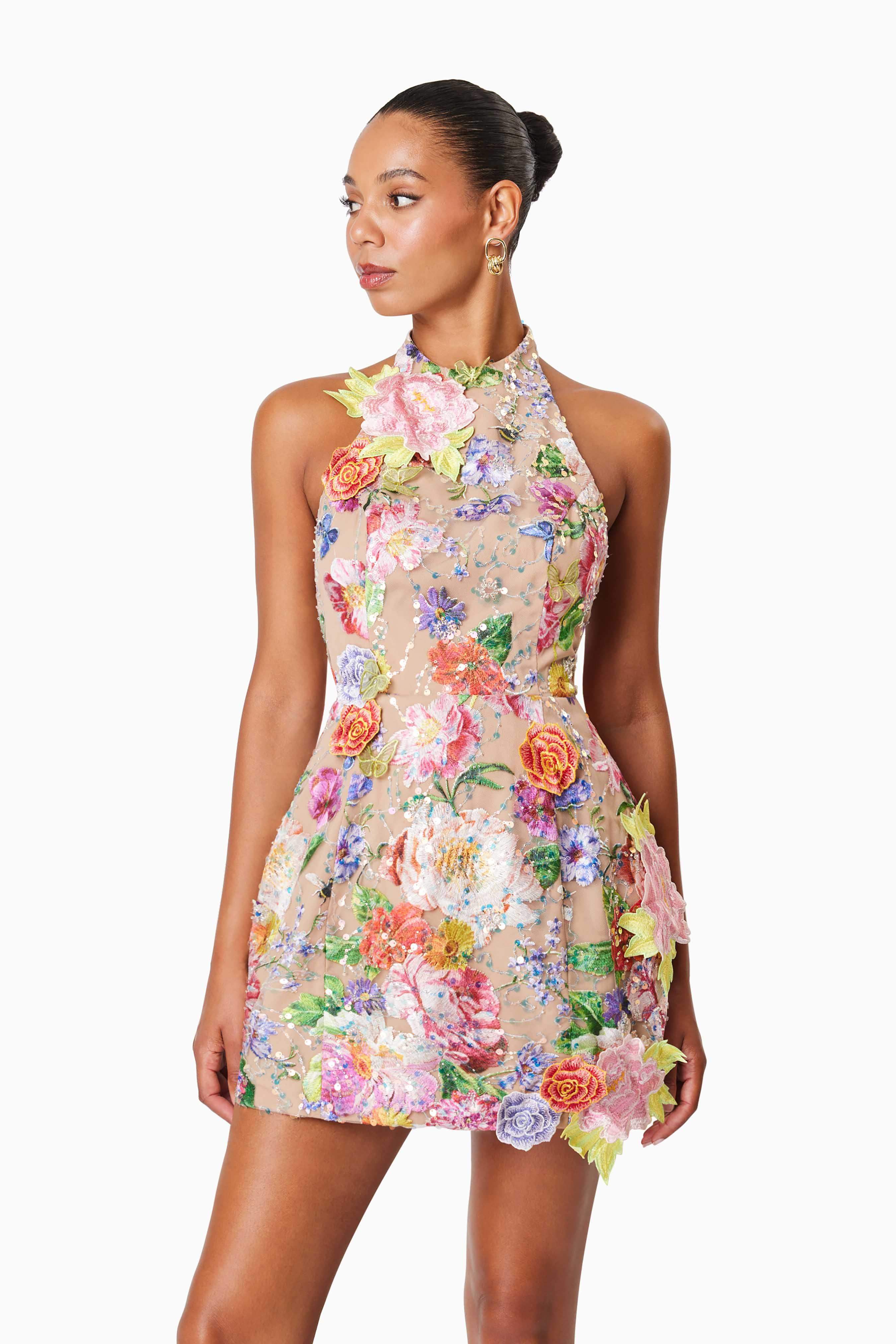 OMR x ELLIATT: Meadowhawk Mini Sequin Dress In Pink - Image 9