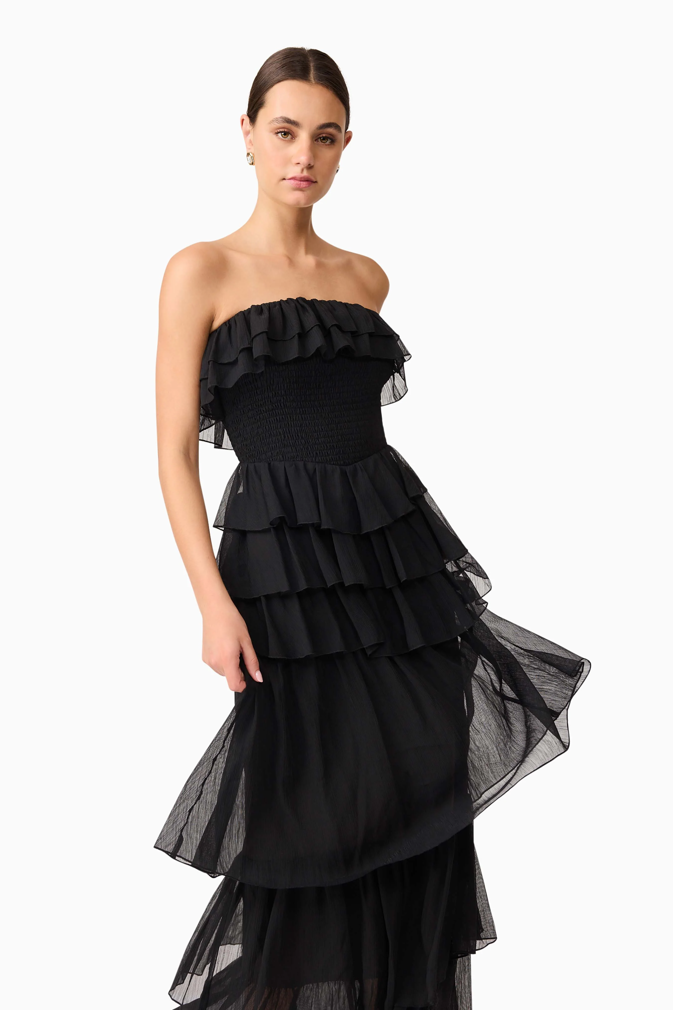 Melissa Strapless Maxi Dress in Black - Image 2