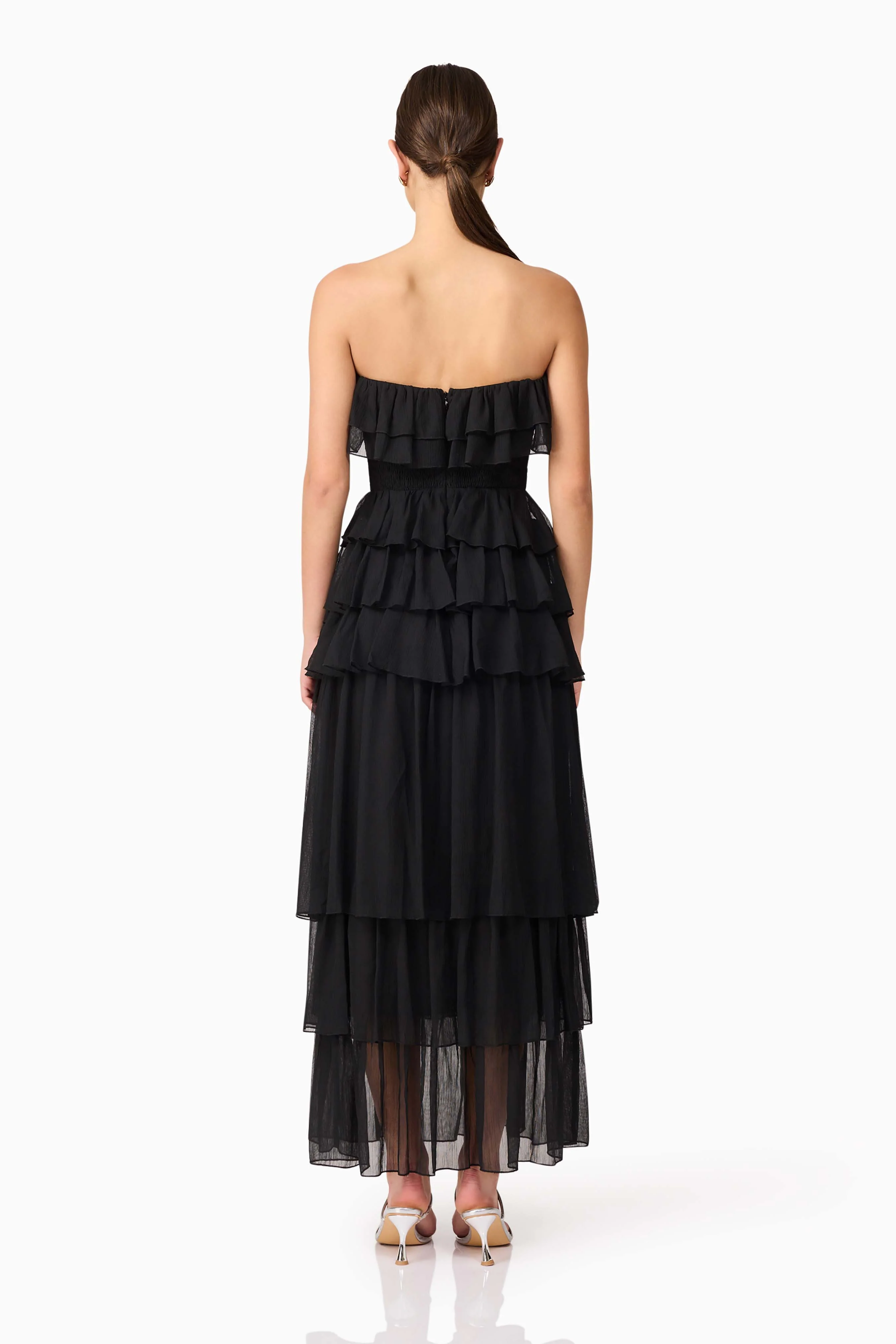 Melissa Strapless Maxi Dress in Black - Image 5