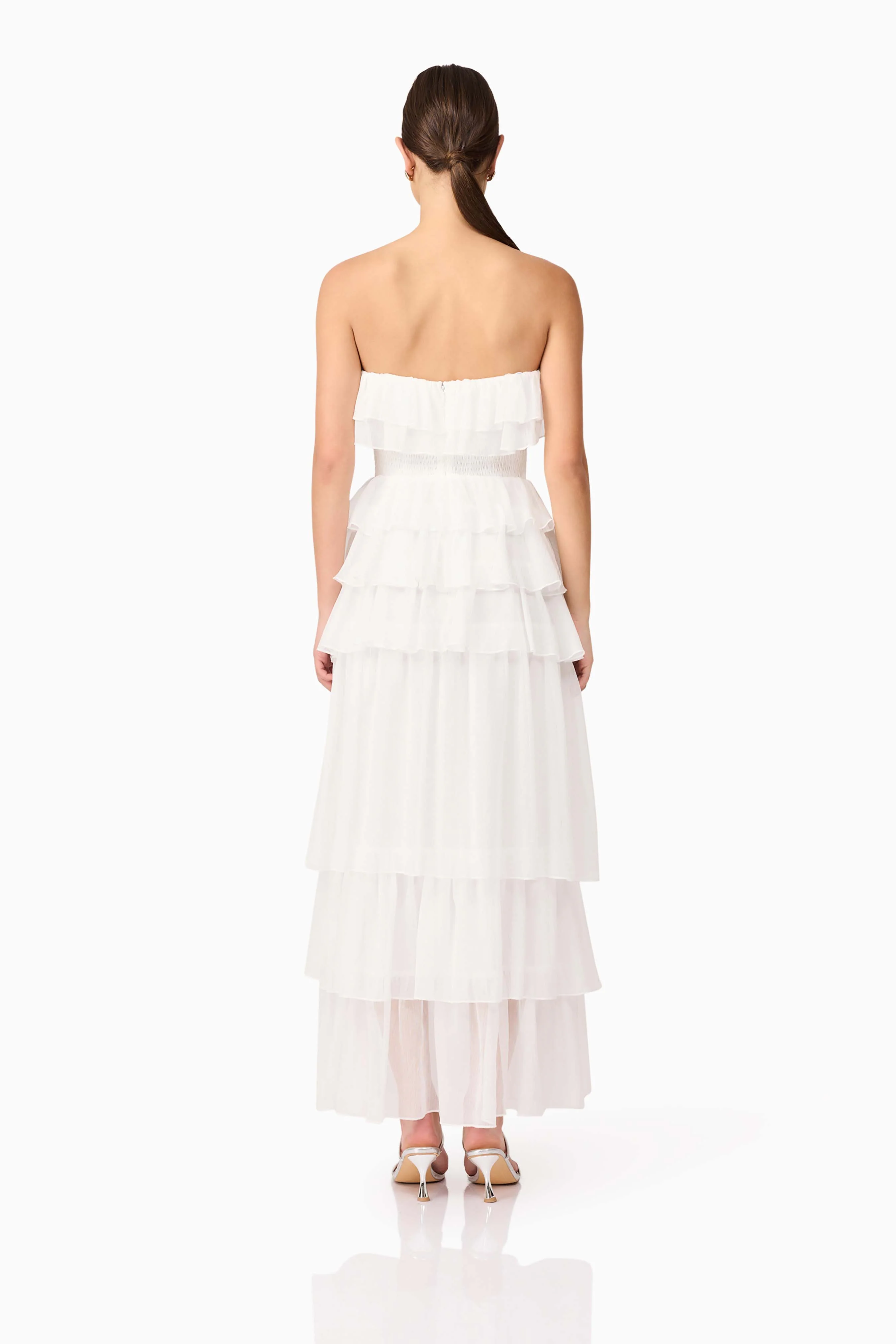 Melissa Strapless Maxi Dress in White - Image 5
