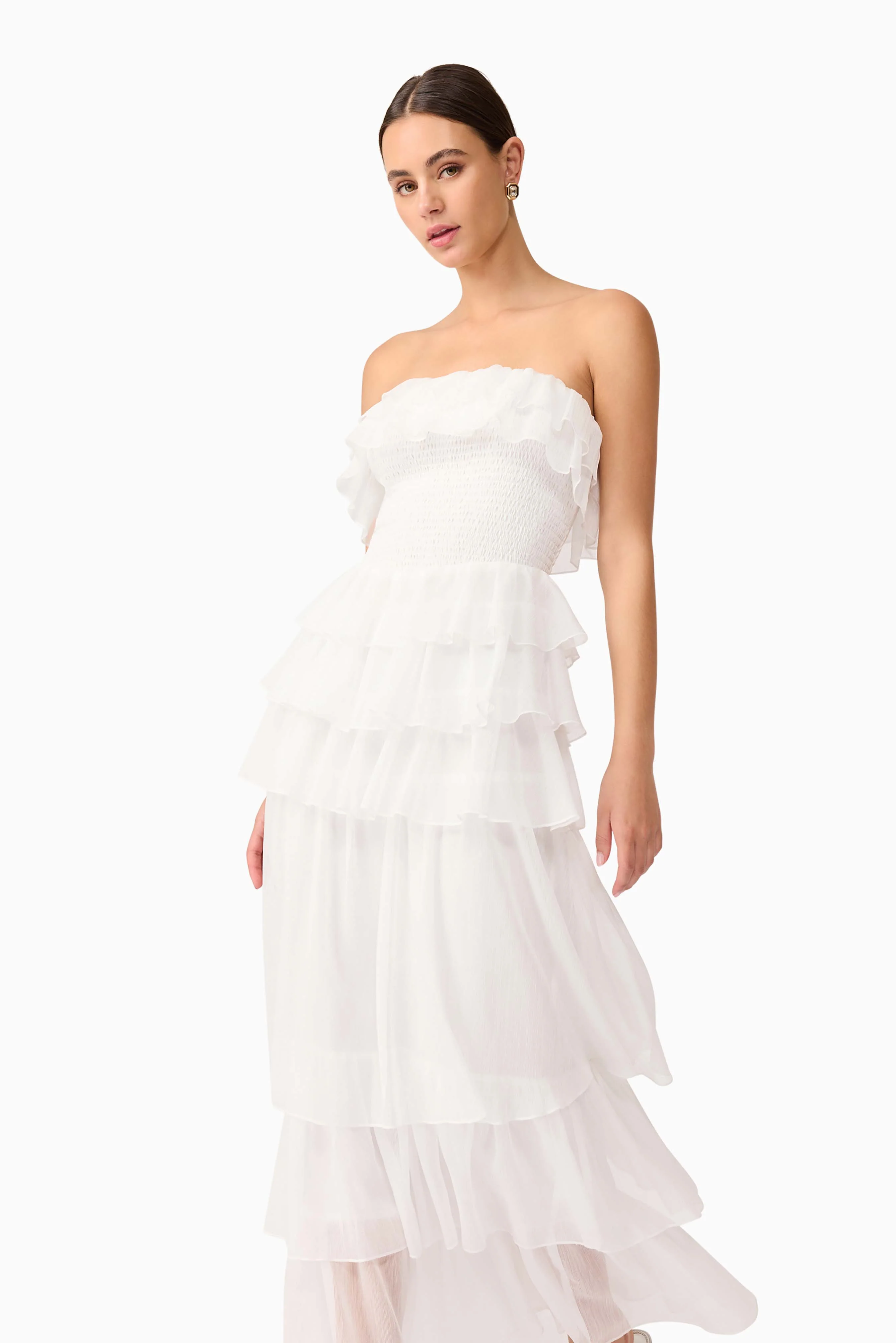 Melissa Strapless Maxi Dress in White - Image 6